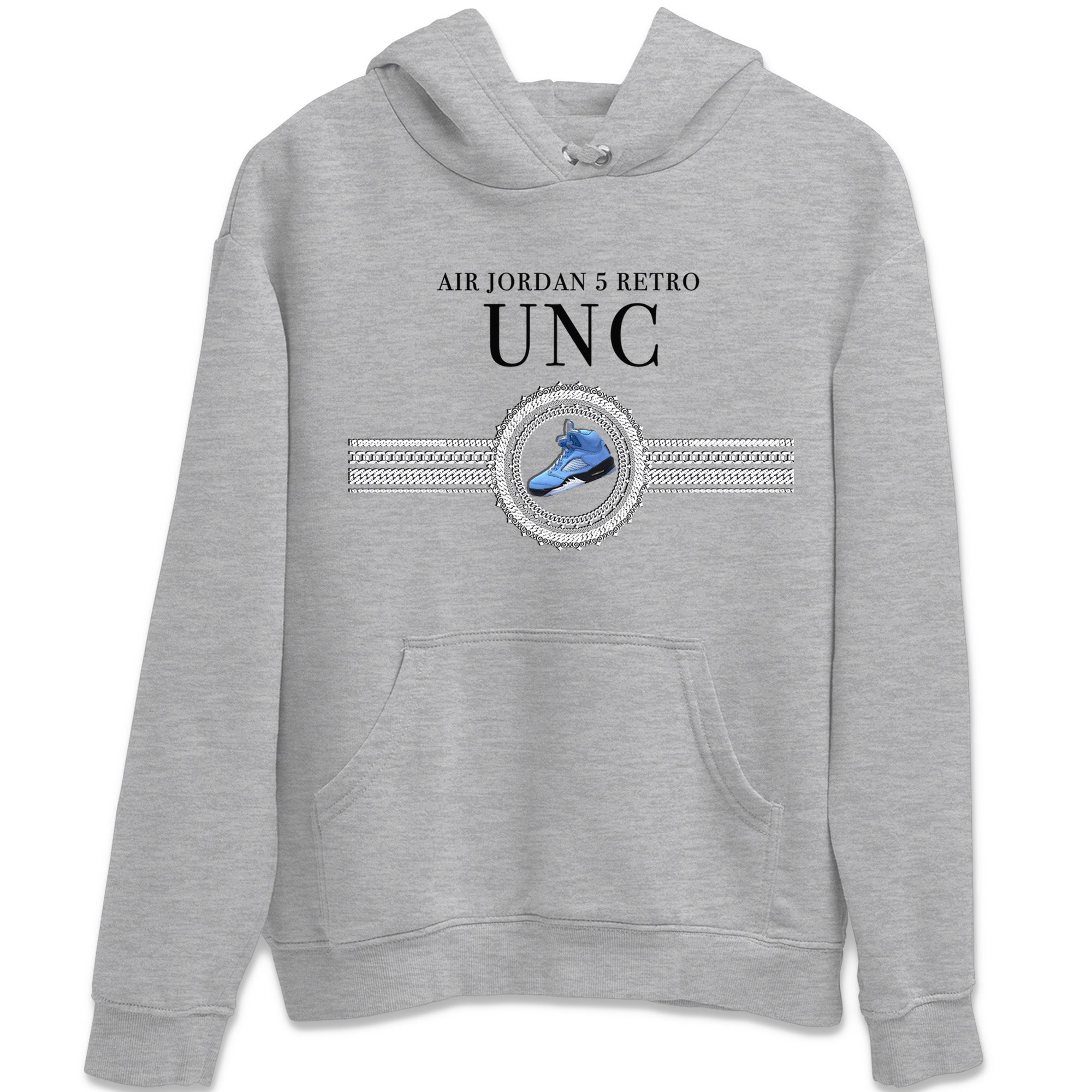 Gold Chain Unisex Tops - Air Jordan 5 UNC