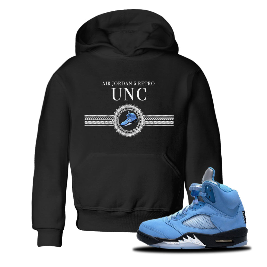 Gold Chain Kids Tops - Air Jordan 5 UNC