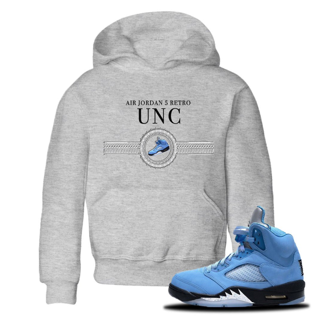 Gold Chain Kids Tops - Air Jordan 5 UNC