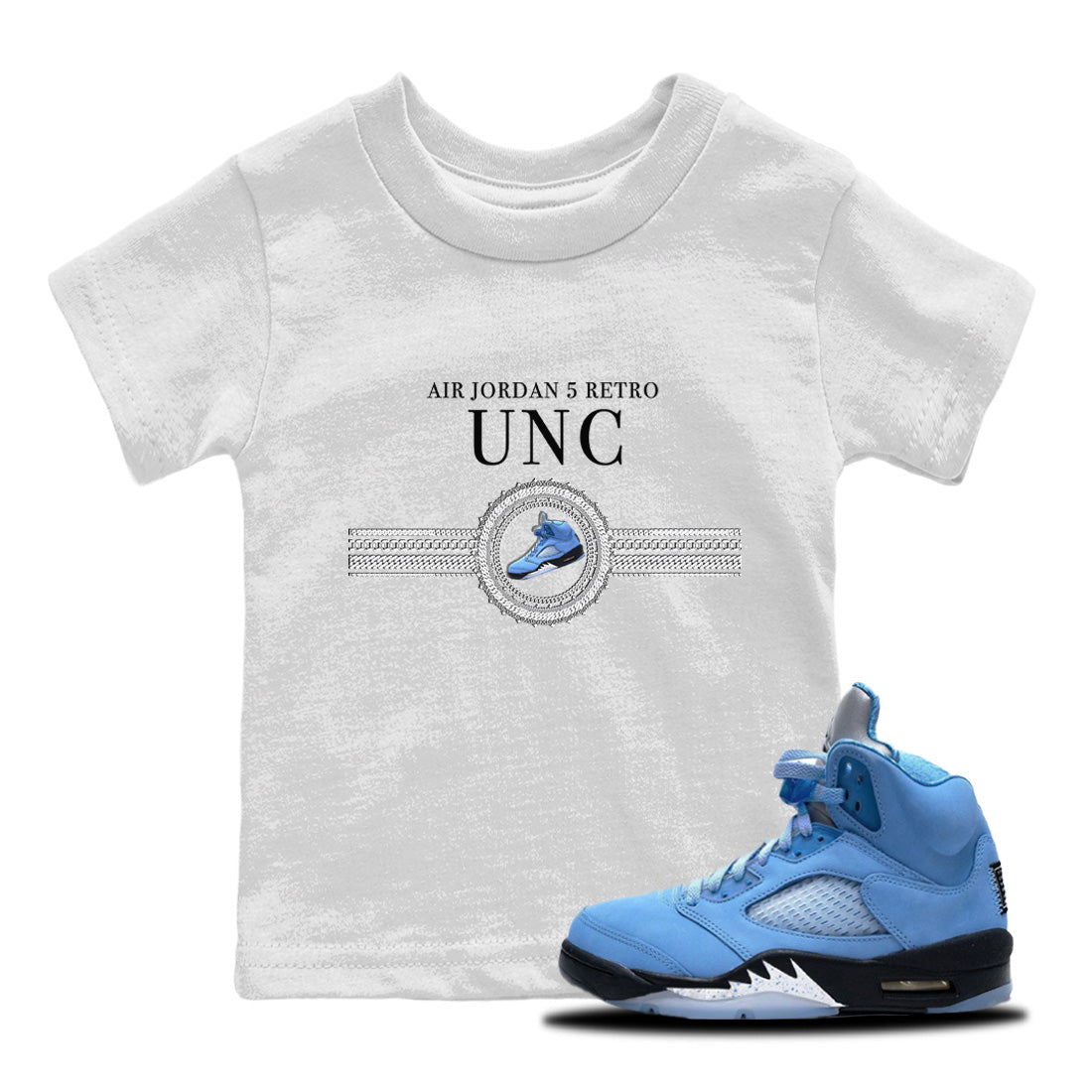 Gold Chain Kids Tops - Air Jordan 5 UNC