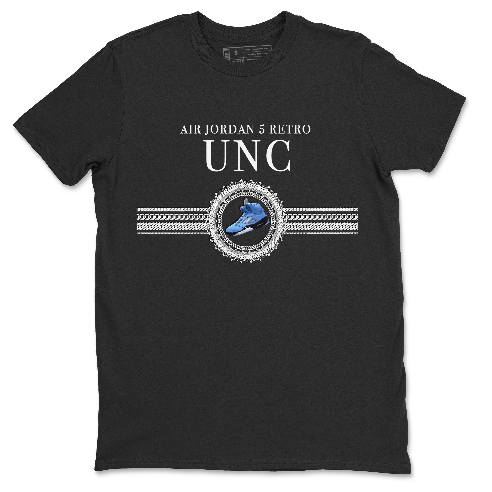 Gold Chain Unisex Tops - Air Jordan 5 UNC