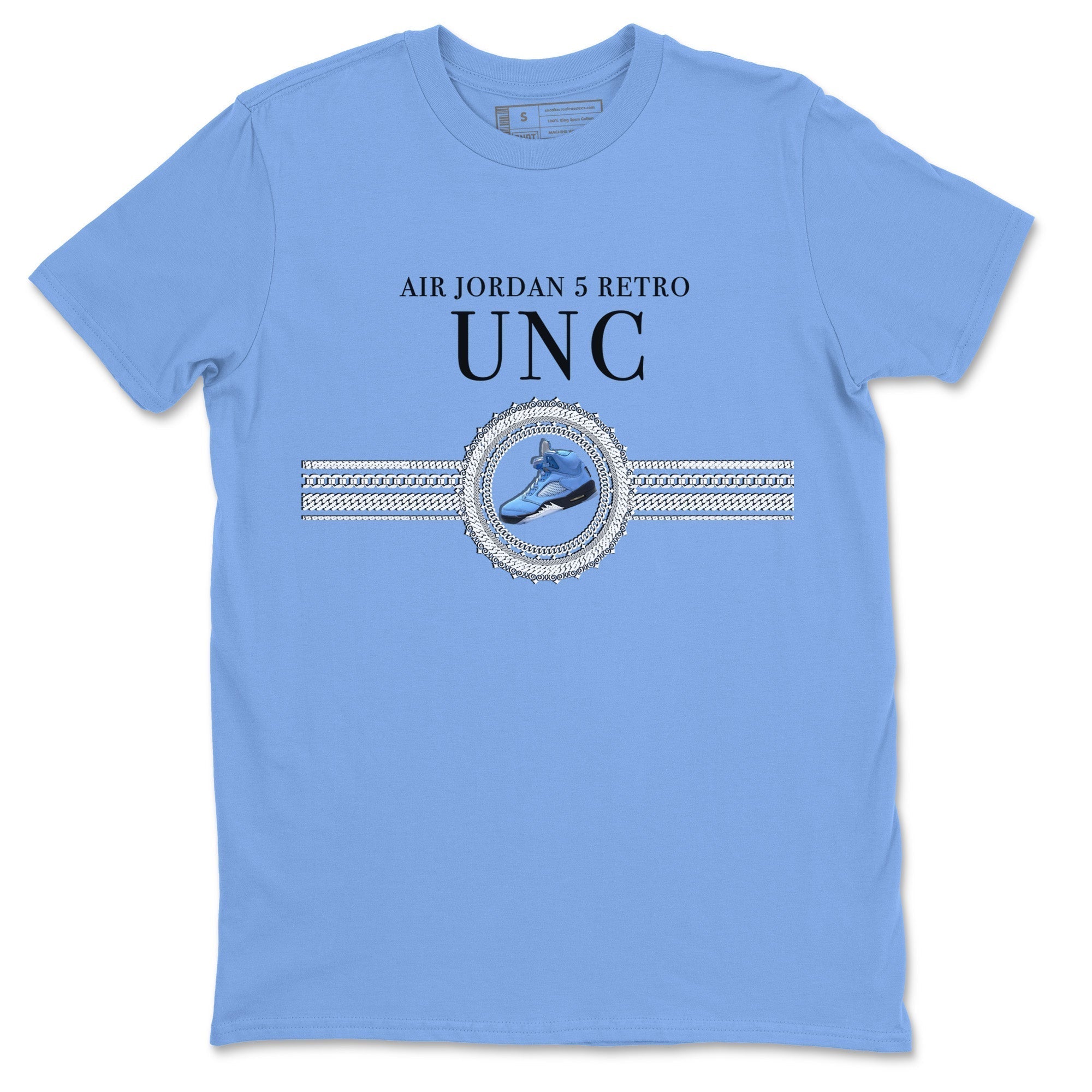 Gold Chain Unisex Tops - Air Jordan 5 UNC