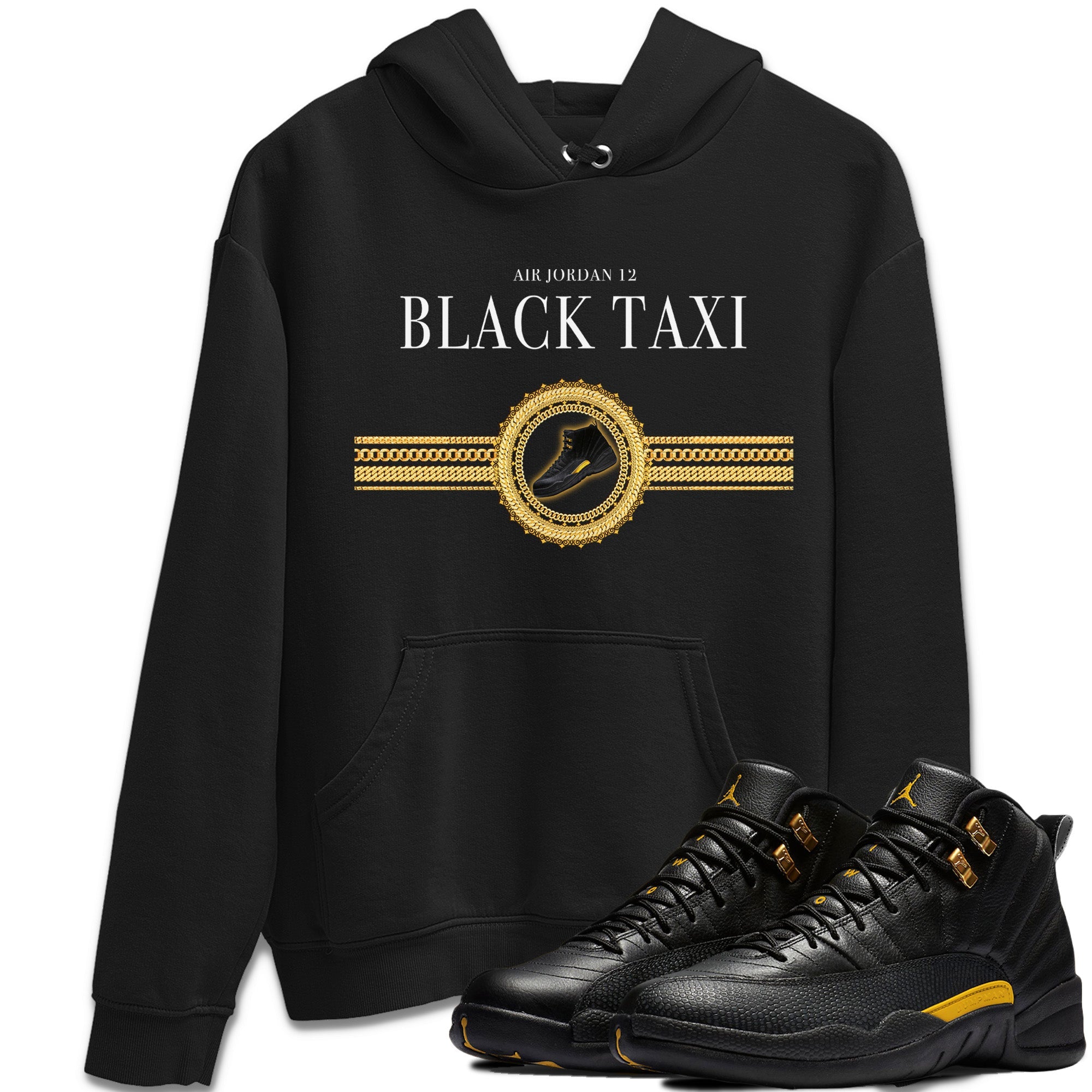 Gold Chains Unisex Tops - Air Jordan 12 Black Taxi