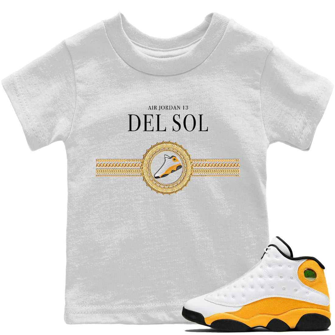 Gold Chains Kids Tops - Air Jordan 13 Del Sol