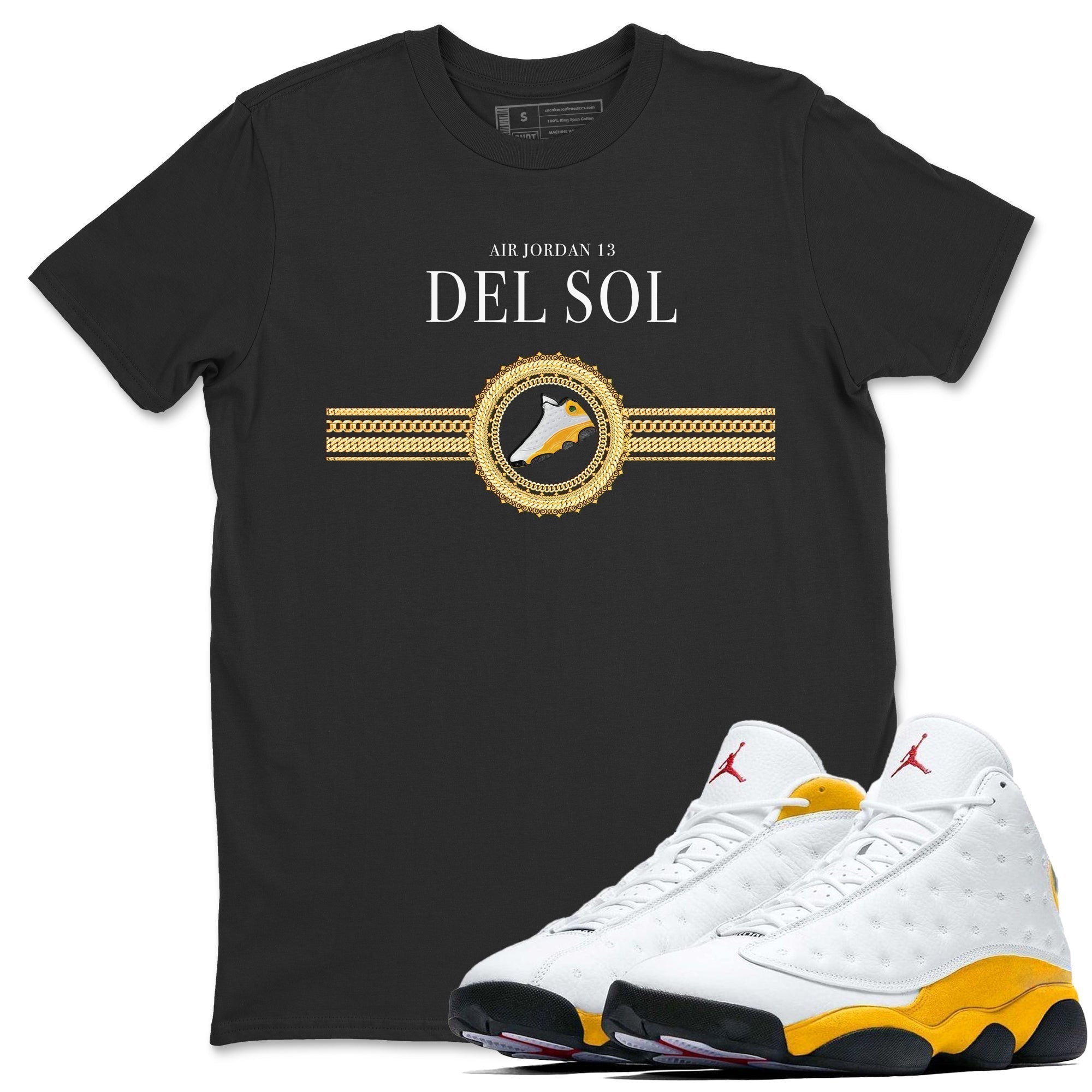 Gold Chains Unisex Tops - Air Jordan 13 Del Sol