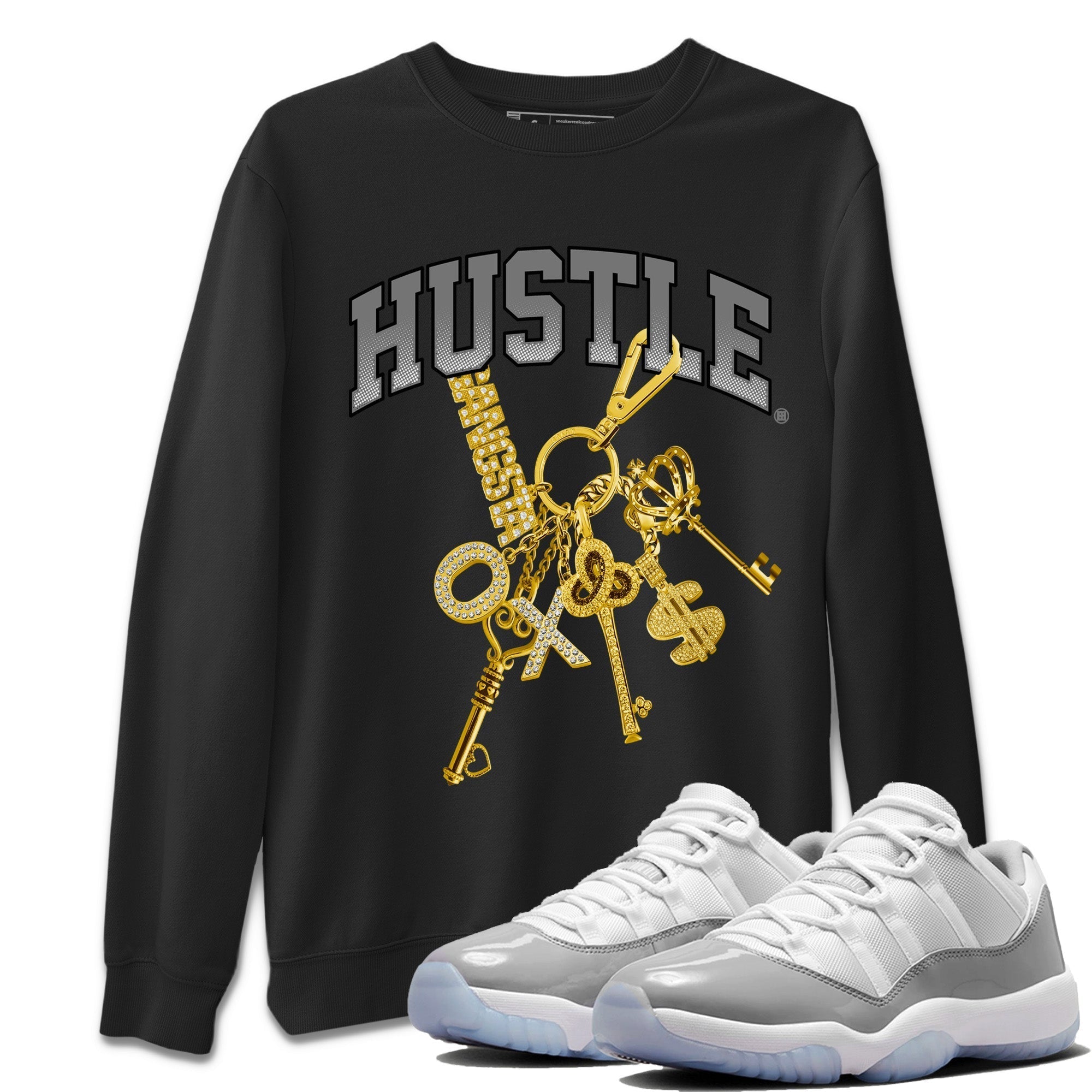 Gold Hustle Unisex Tops - Air Jordan 11 White Cement