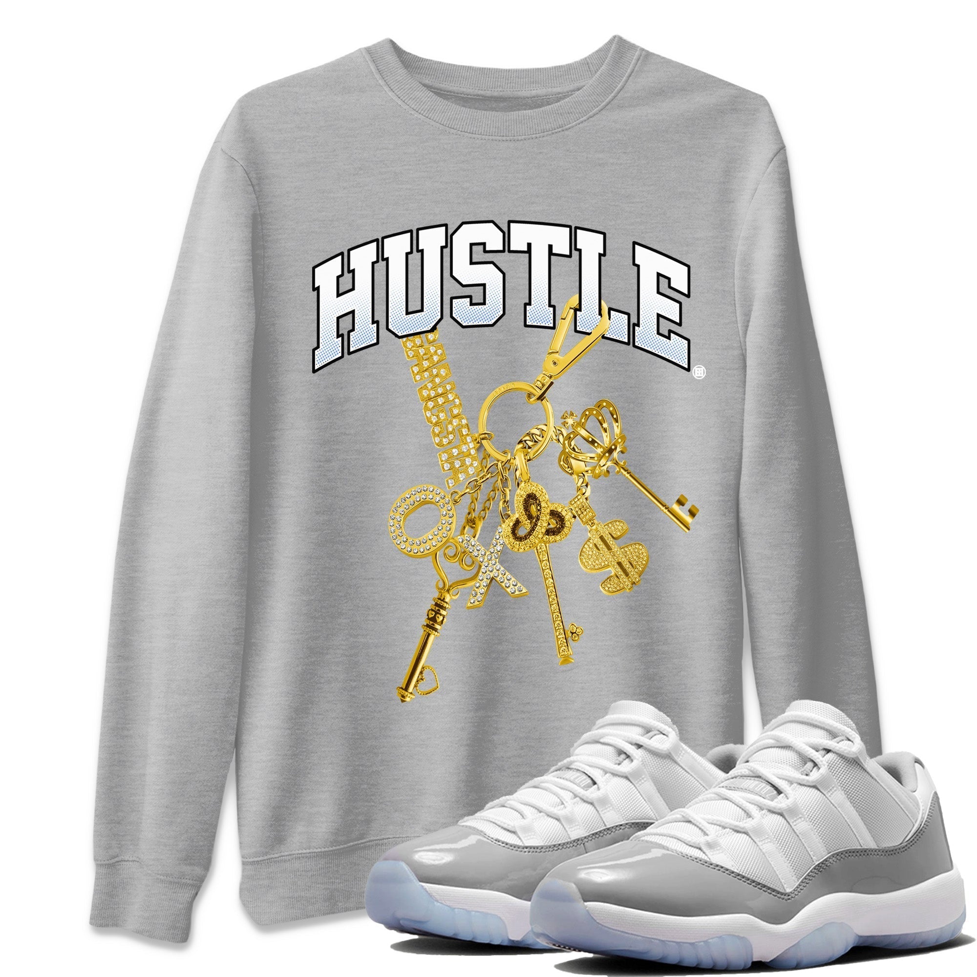 Gold Hustle Unisex Tops - Air Jordan 11 White Cement