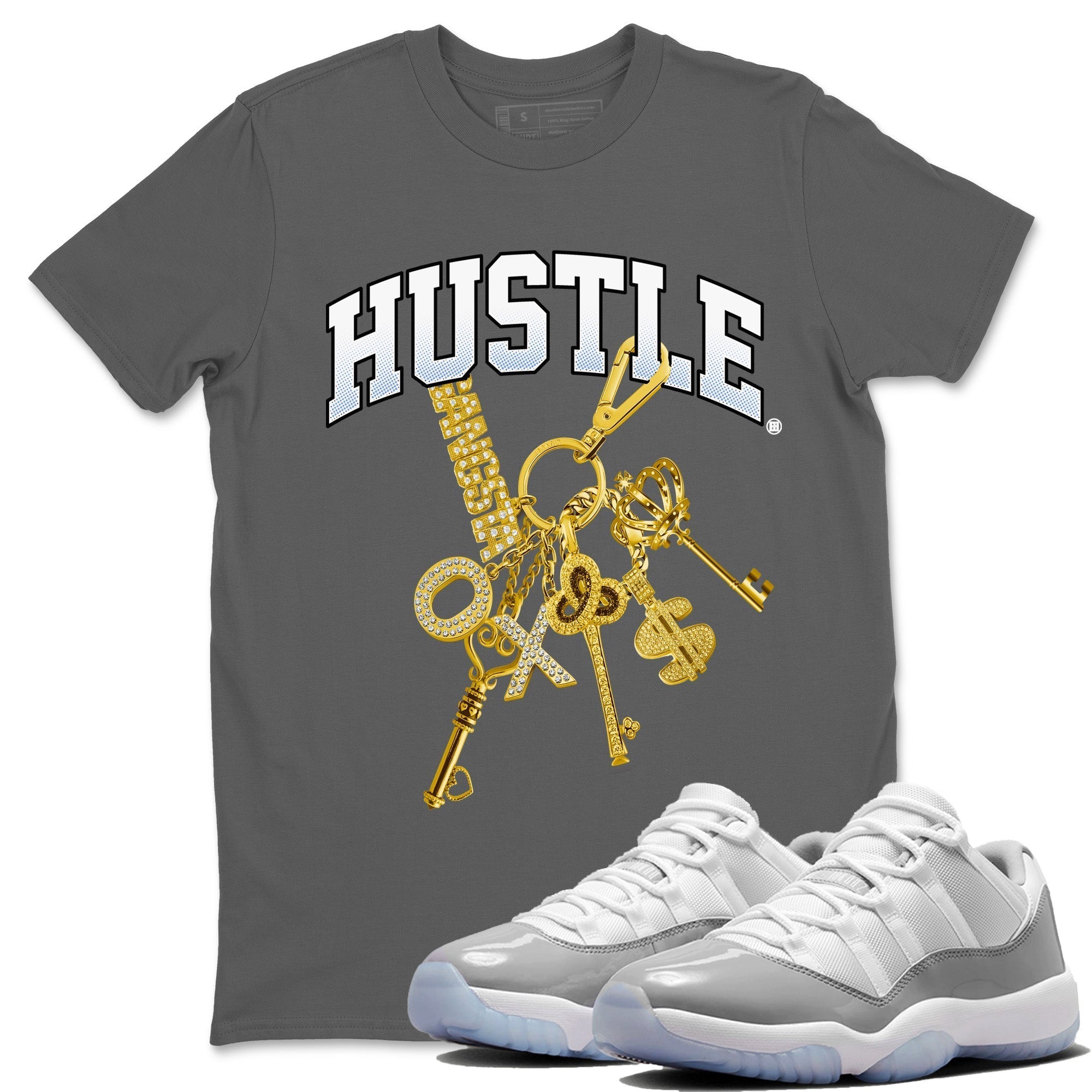 Gold Hustle Unisex Tops - Air Jordan 11 White Cement