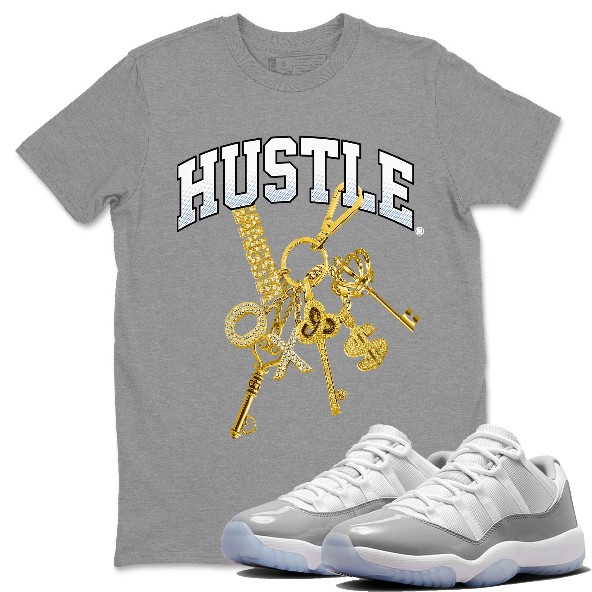 Gold Hustle Unisex Tops - Air Jordan 11 White Cement
