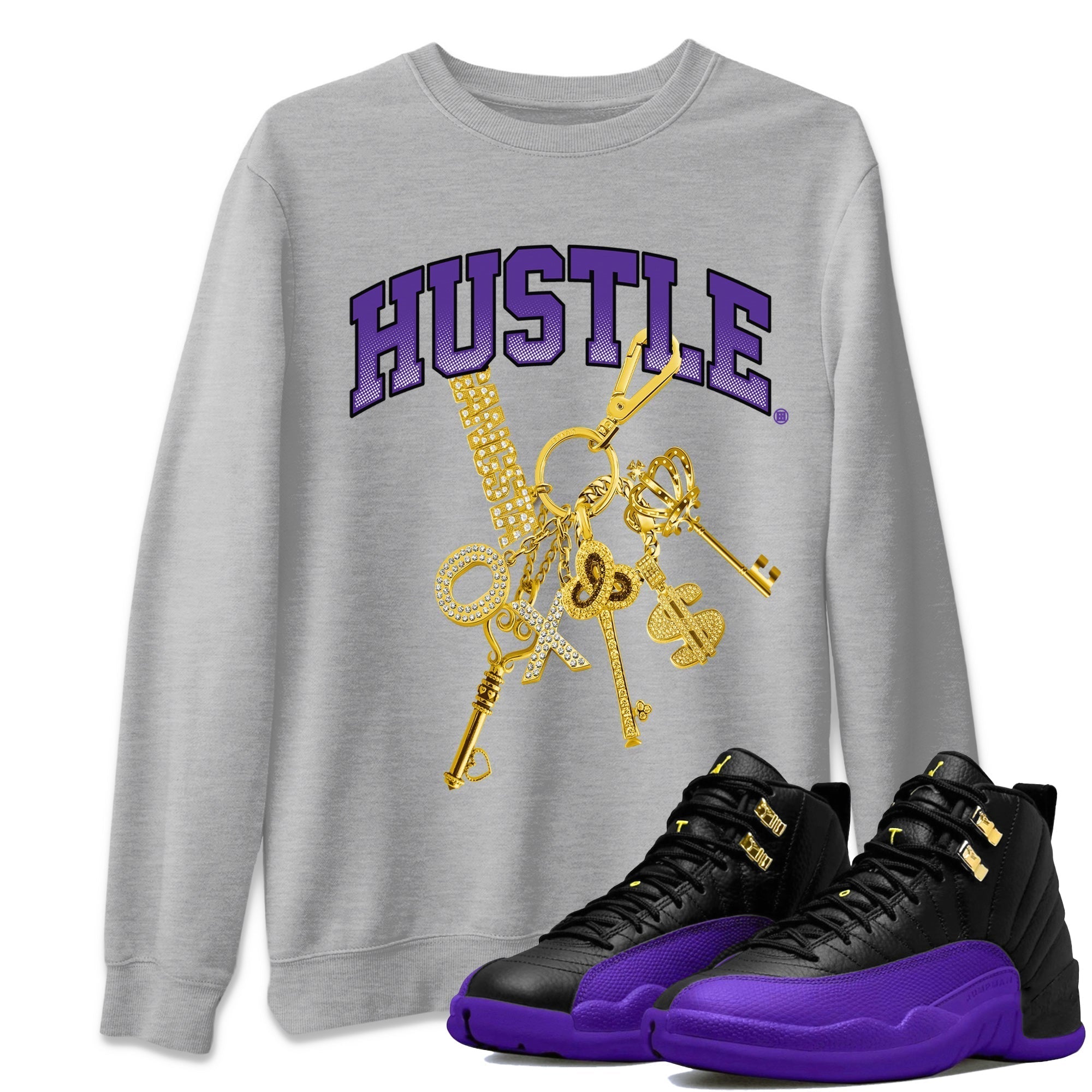 Gold Hustle Unisex Tops - Air Jordan 12 Field Purple