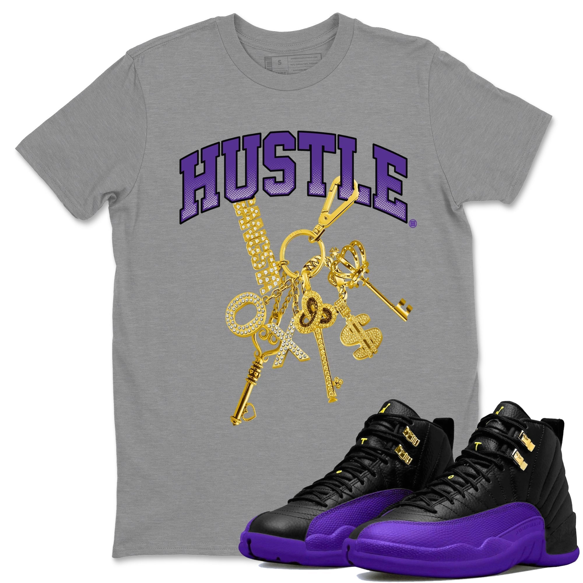 Gold Hustle Unisex Tops - Air Jordan 12 Field Purple
