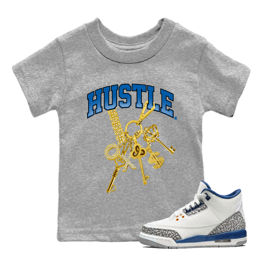 Gold Hustle Kids Tops - Air Jordan 3 Wizards