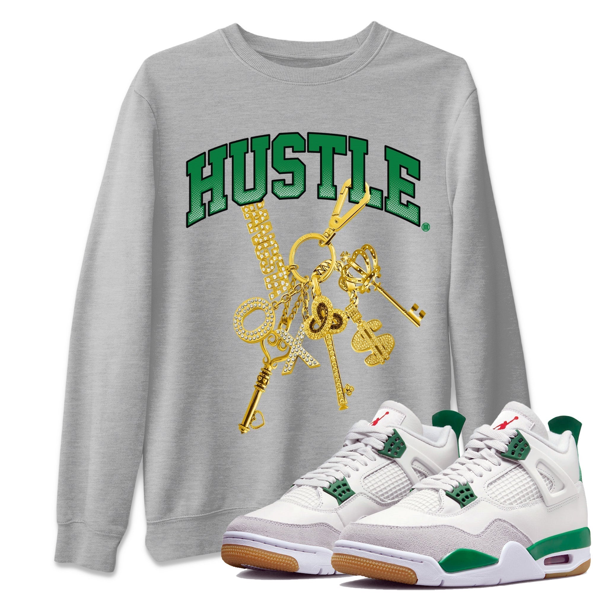 Gold Hustle Unisex Tops - Air Jordan 4 Pine Green SB