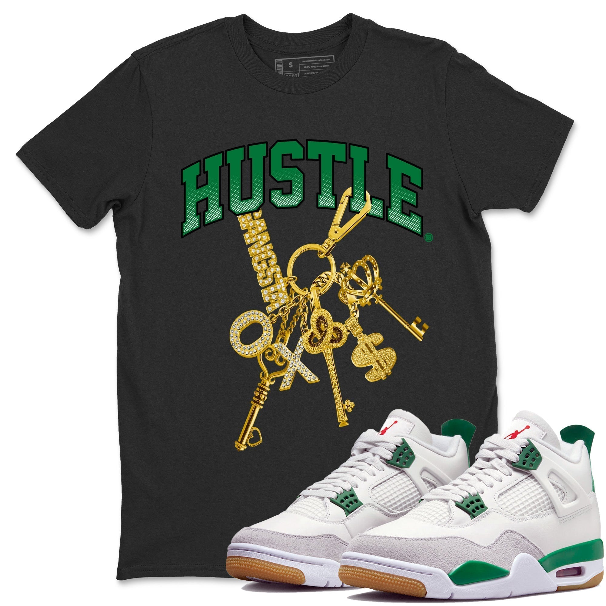 Gold Hustle Unisex Tops - Air Jordan 4 Pine Green SB
