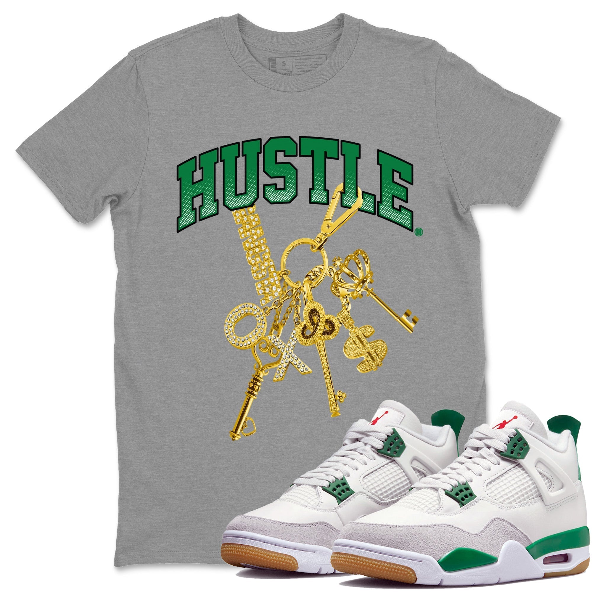 Gold Hustle Unisex Tops - Air Jordan 4 Pine Green