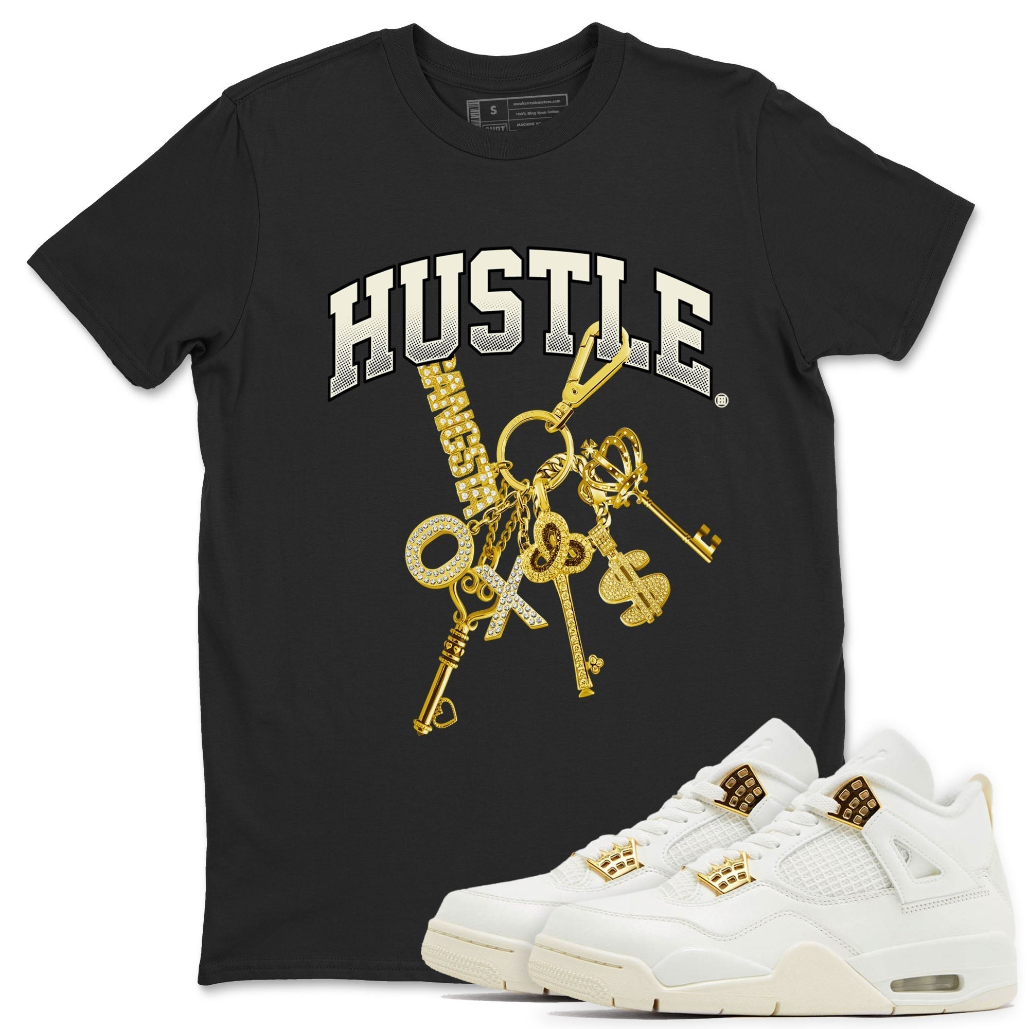 Gold Hustle snkmatch Tees - Air Jordan 4 Sail 2024