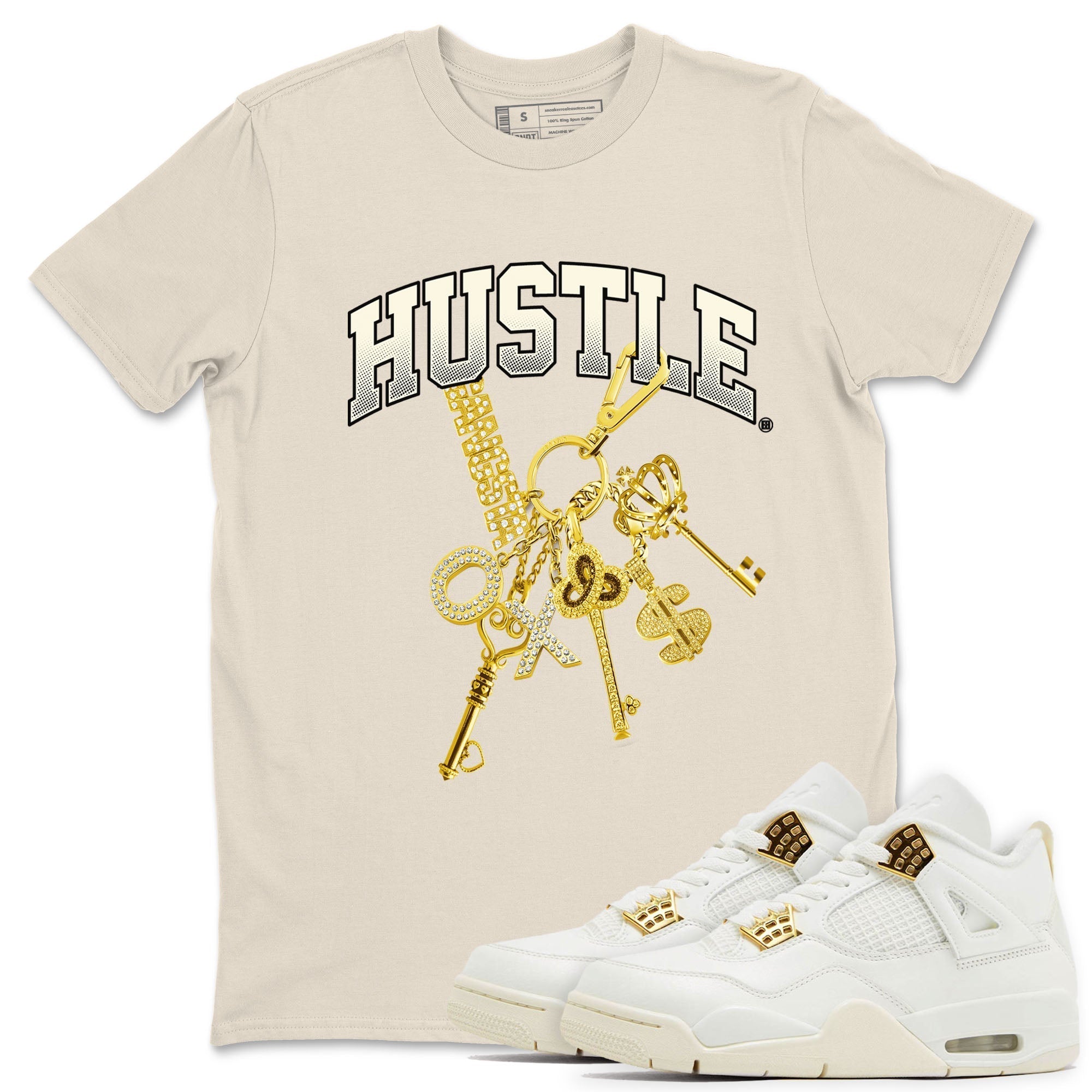 Gold Hustle snkmatch Tees - Air Jordan 4 Sail 2024