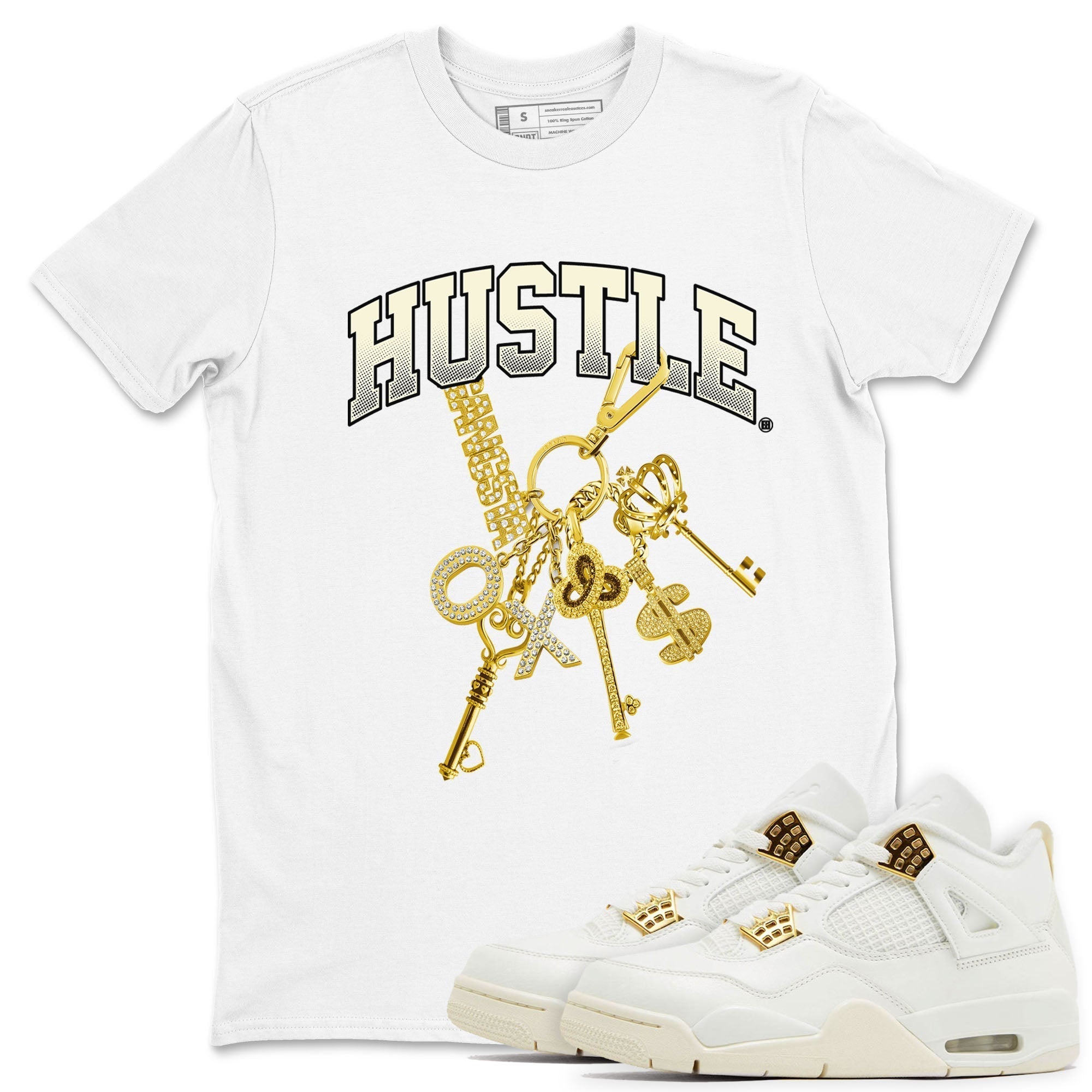 Gold Hustle snkmatch Tees - Air Jordan 4 Sail 2024