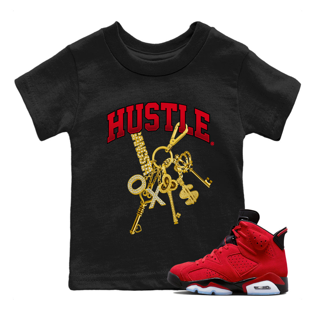 Gold Hustle Kids Tops - Air Jordan 6 Toro Bravo