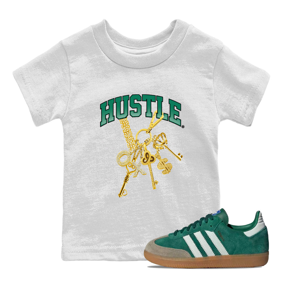 Gold Hustle snkmatch Tee Kids - Samba Collegiate Green Gum