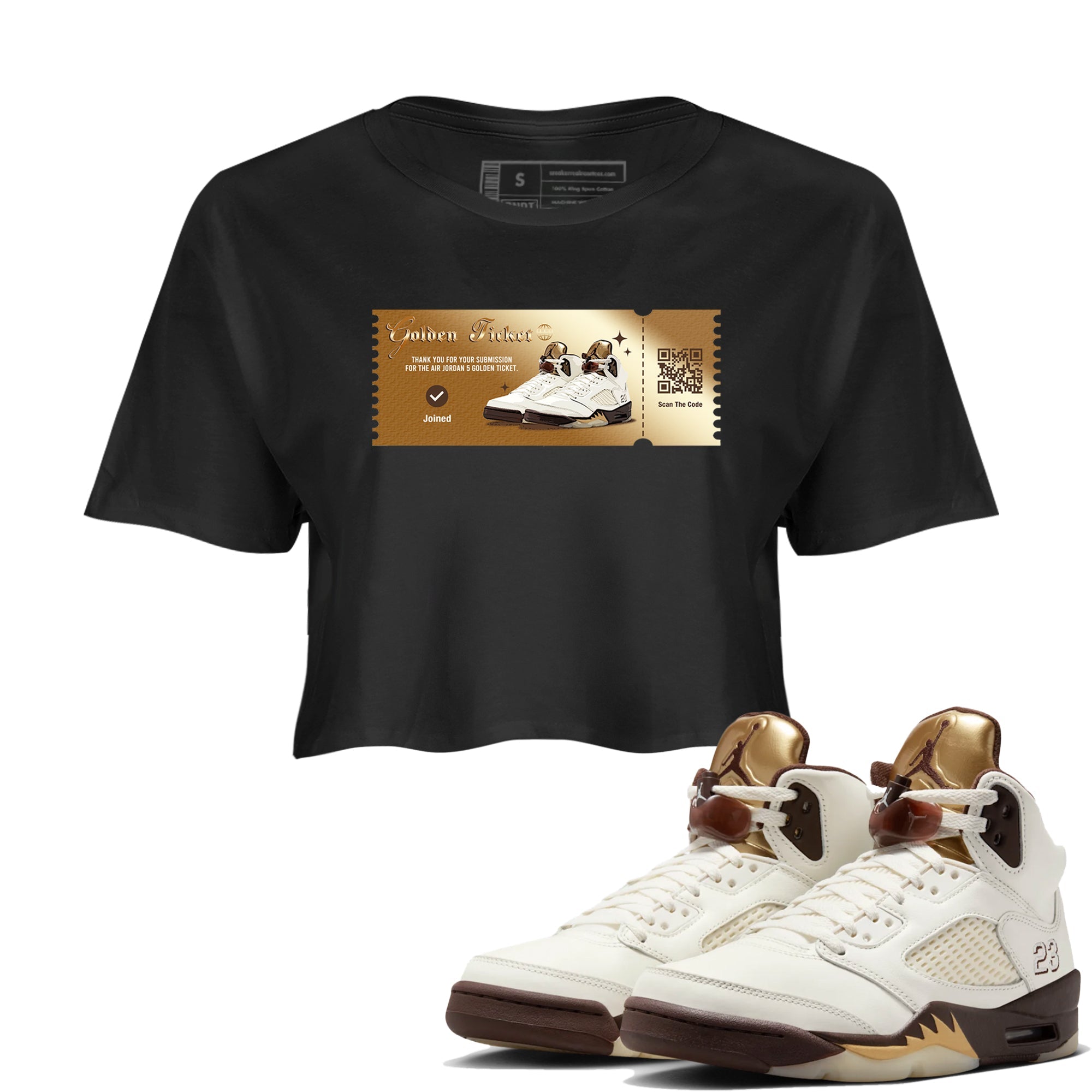 Golden Ticket snkmatch Women's Top - Air Jordan 5 Golden Ticket