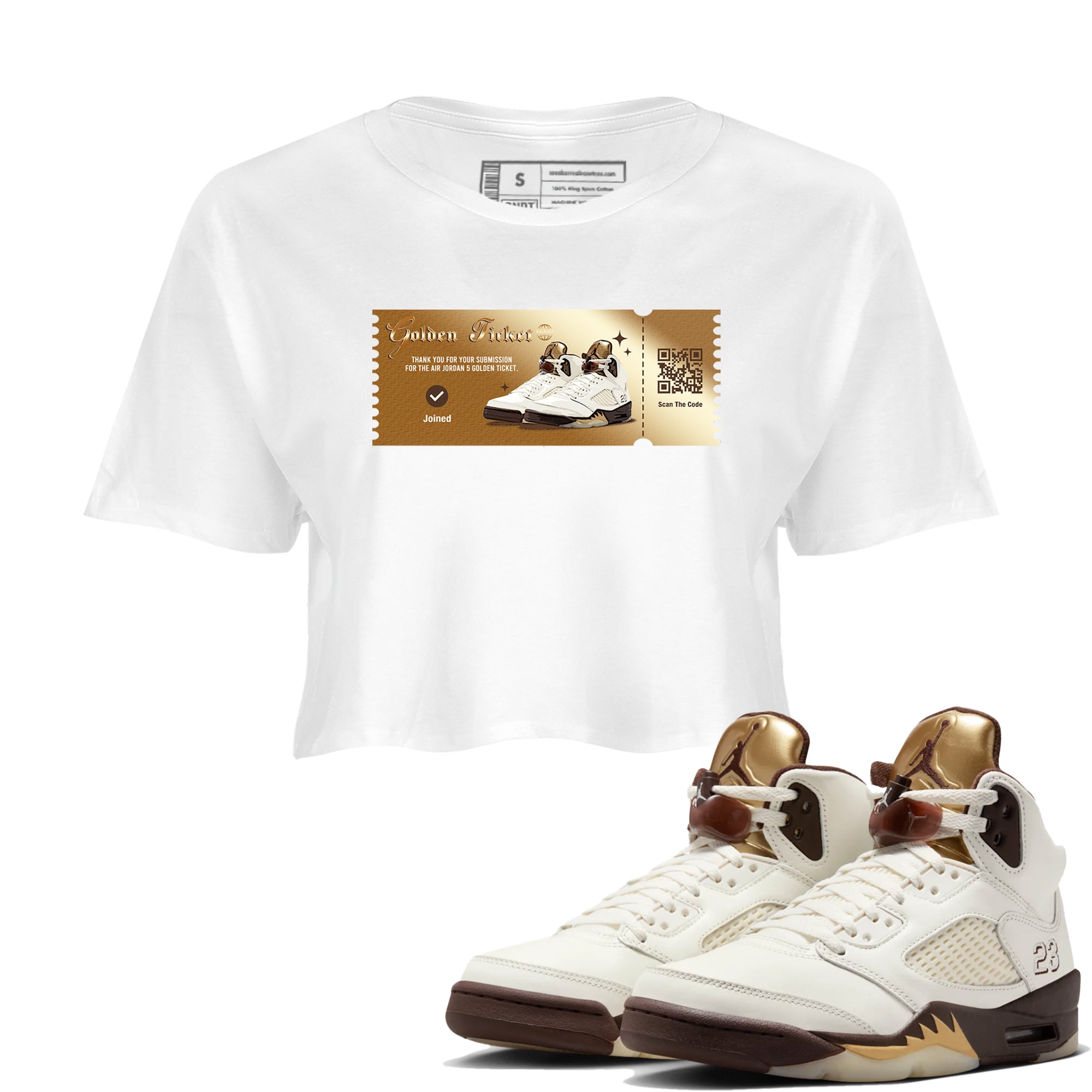 Golden Ticket snkmatch Women's Top - Air Jordan 5 Golden Ticket