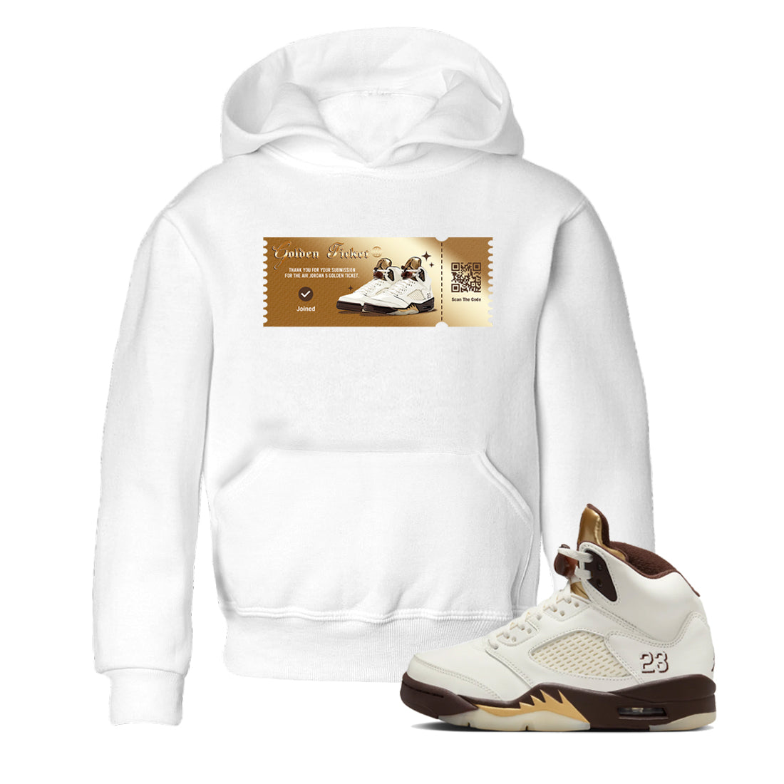 Golden Ticket snkmatch Tees Kids - Air Jordan 5 Golden Ticket