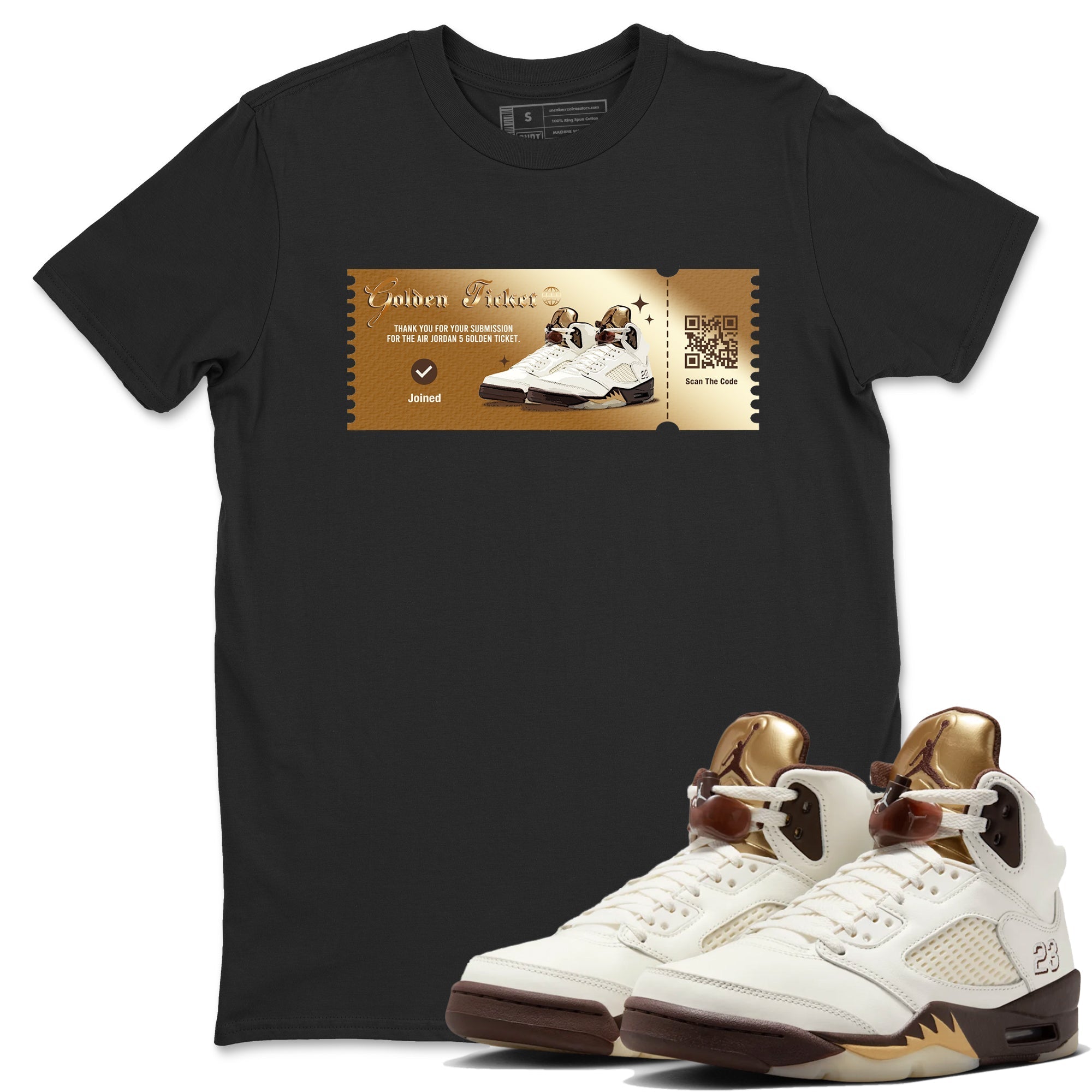 Golden Ticket snkmatch Tees - Air Jordan 5 Golden Ticket