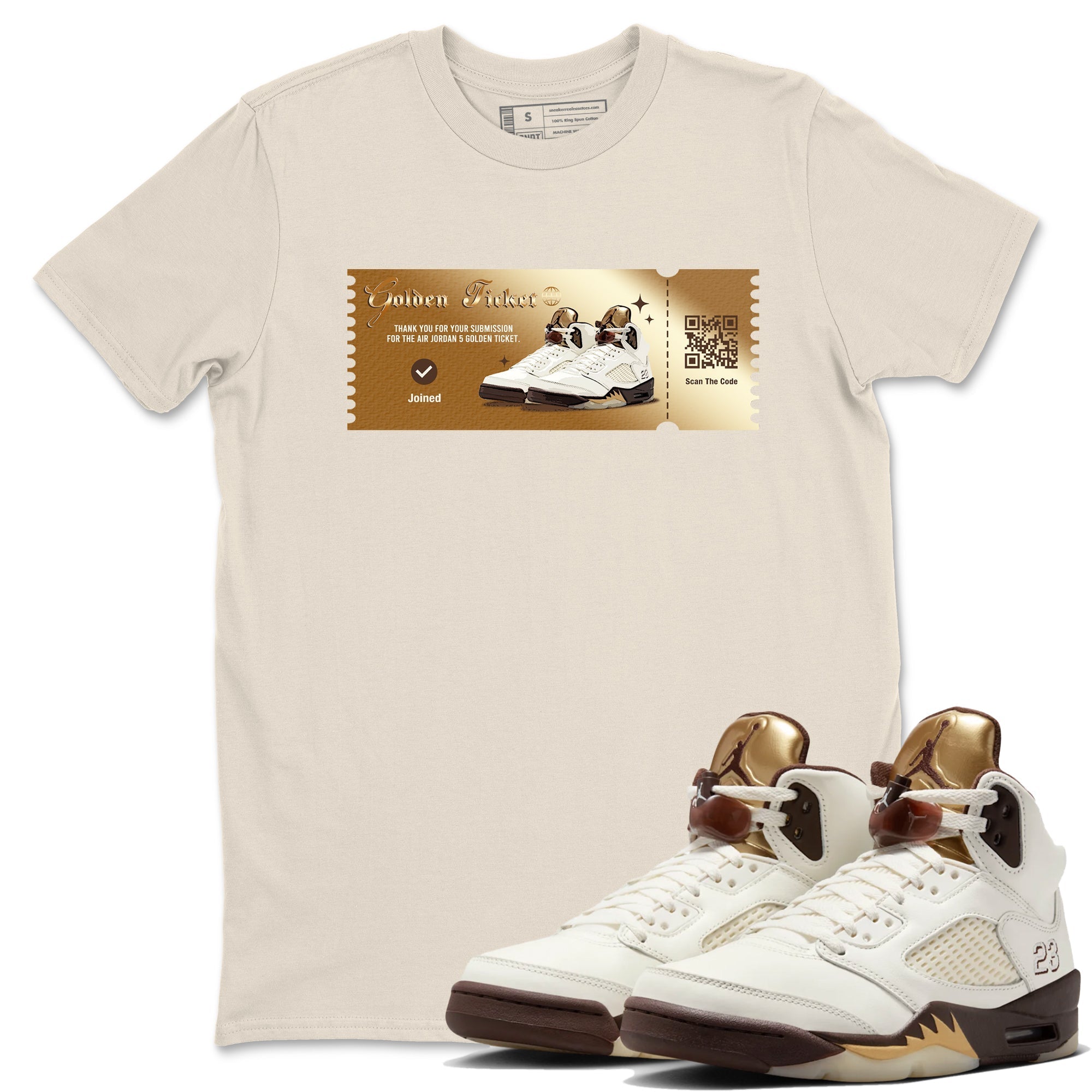 Golden Ticket snkmatch Tees - Air Jordan 5 Golden Ticket