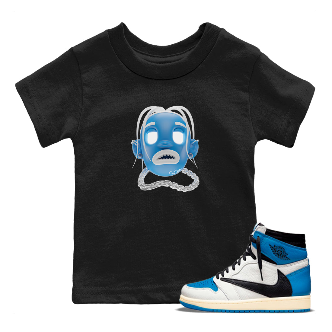 Goosebumps Boy Kids Tops - Air Jordan 1 Travis Scott Fragment