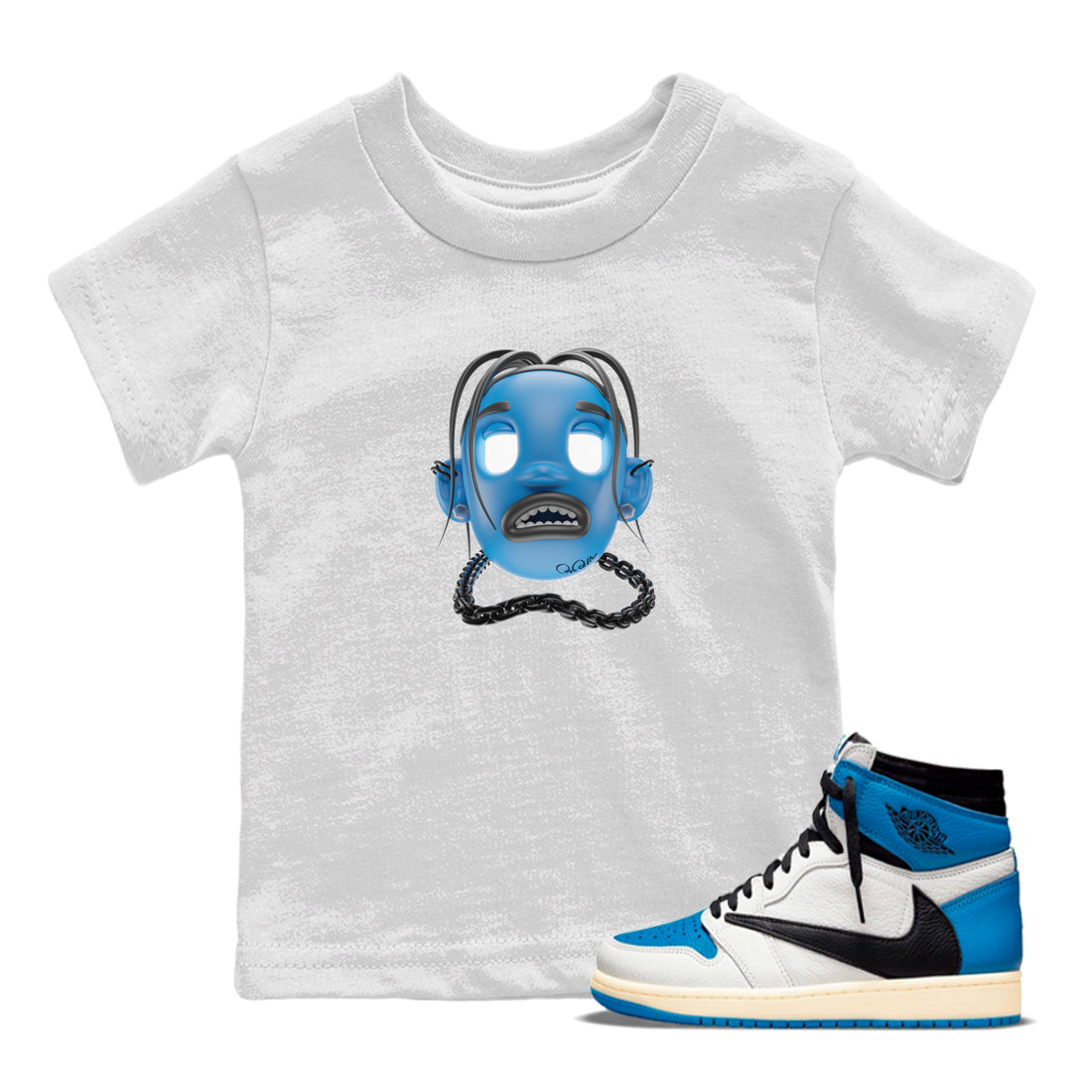 Goosebumps Boy Kids Tops - Air Jordan 1 Travis Scott Fragment