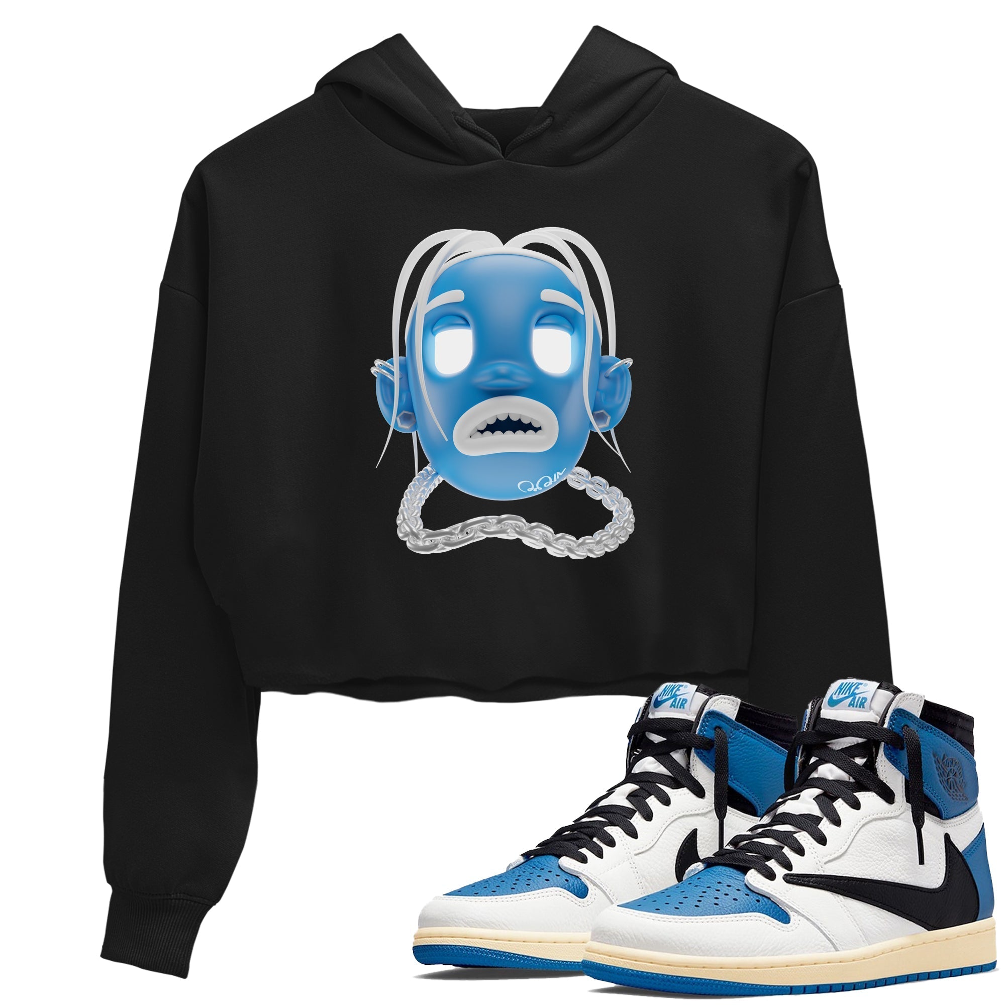Goosebumps Boy Women's Tops - Air Jordan 1 Travis Scott Fragment