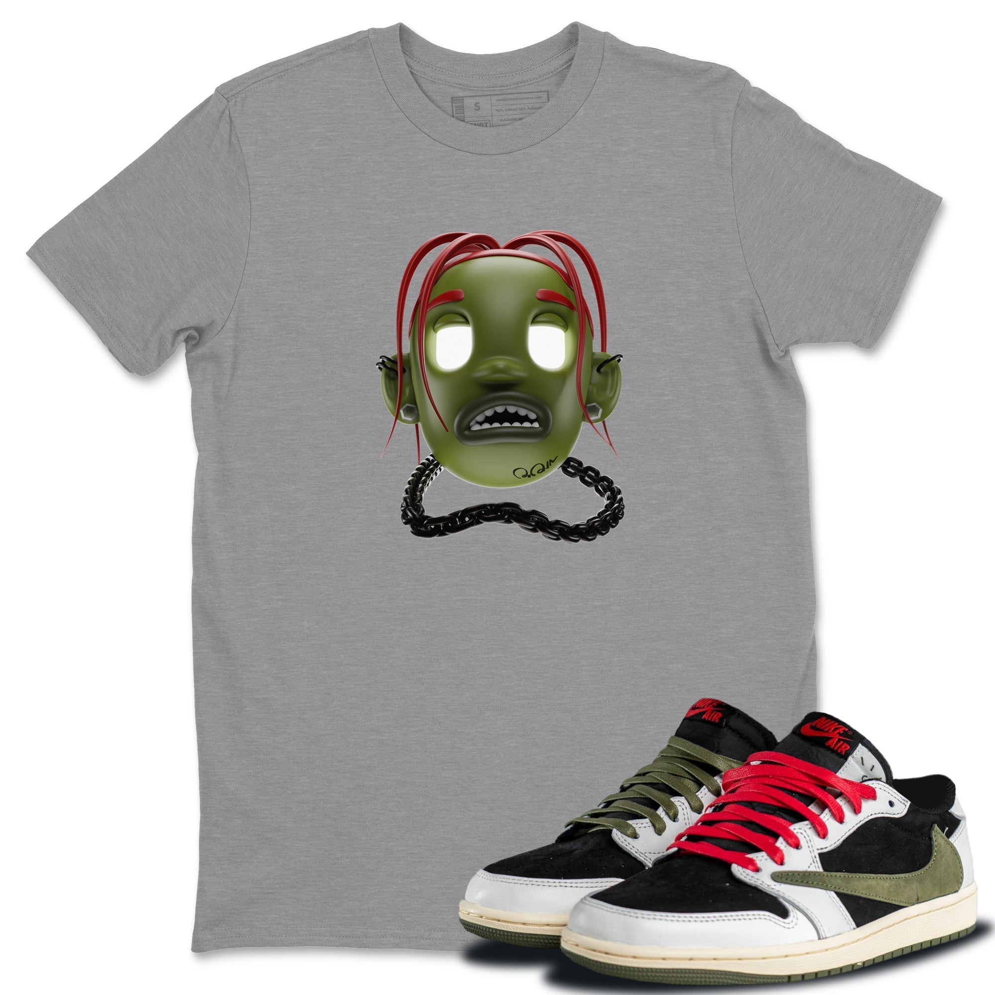 Goosebumps Boy Unisex Tops - Air Jordan 1 Travis Scott Olive