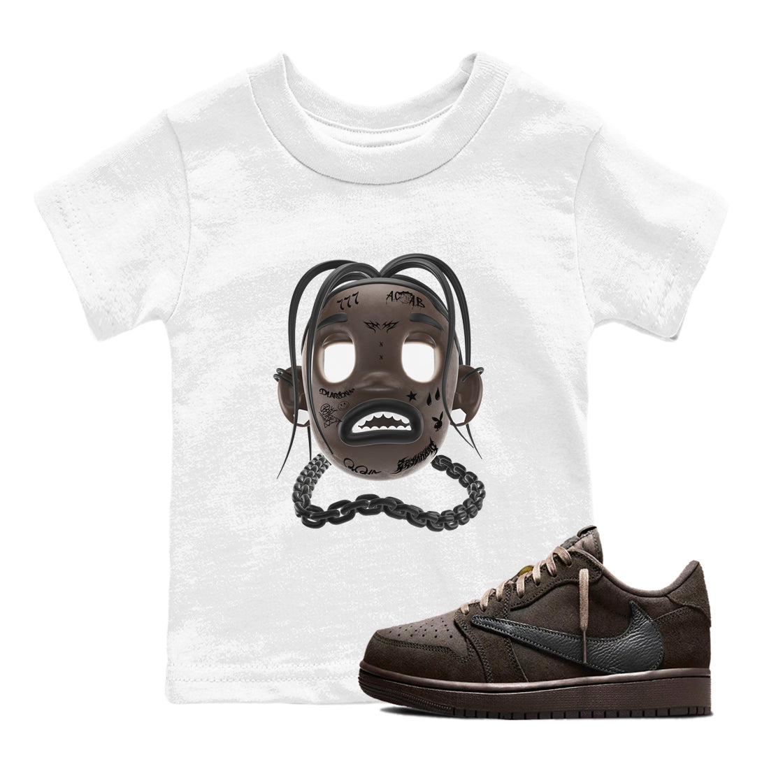 Goosebumps Boy snkmatch Tees Kids - Air Jordan 1 Travis Scott Velvet Brown
