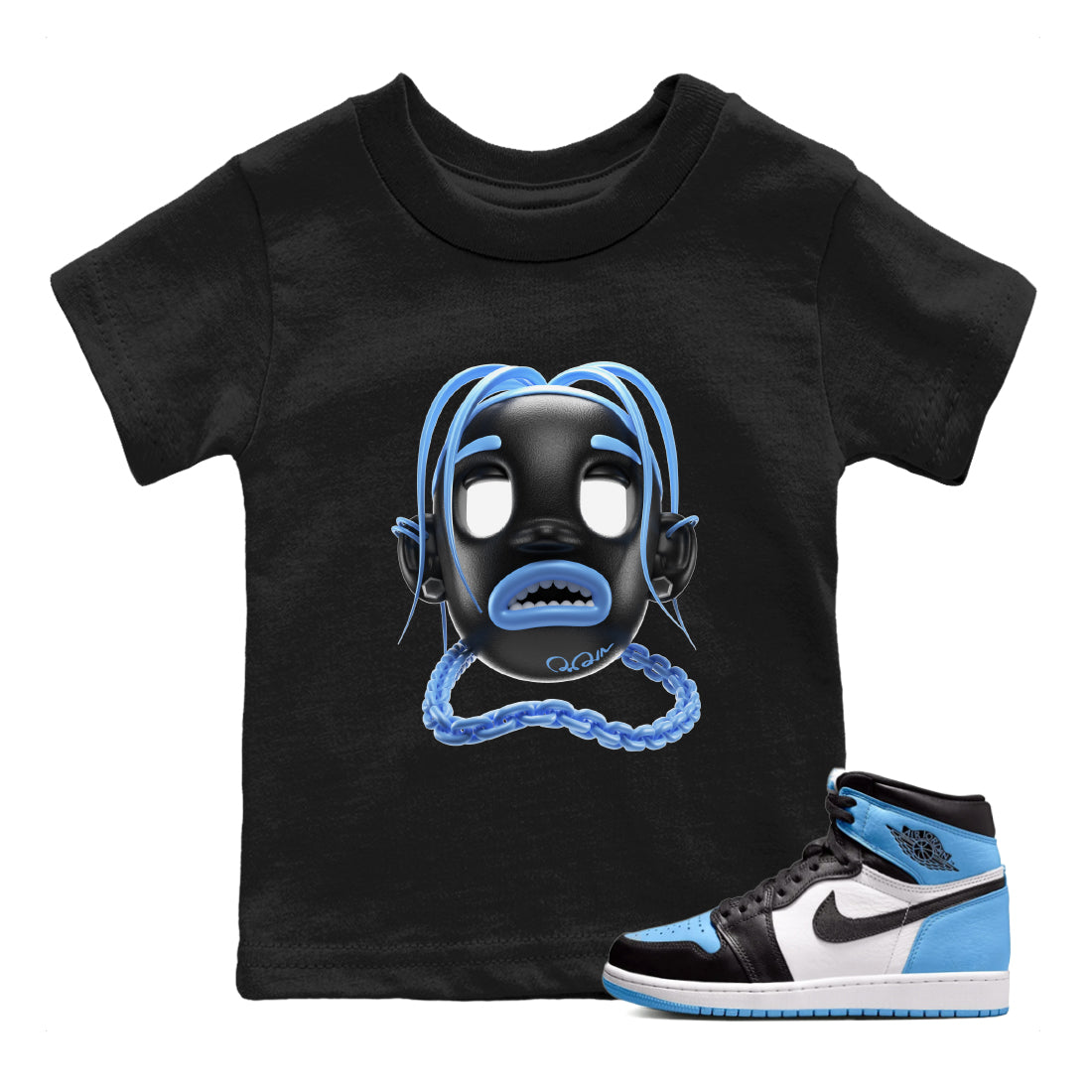 Goosebumps Boy Kids Tops - Air Jordan 1 UNC Toe