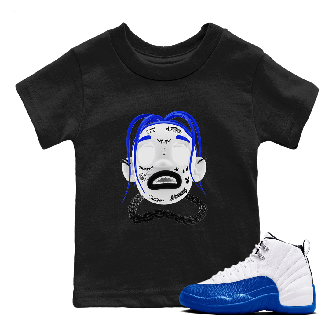 Goosebumps Boy snkmatch Tees Kids - Air Jordan 12 Blueberry