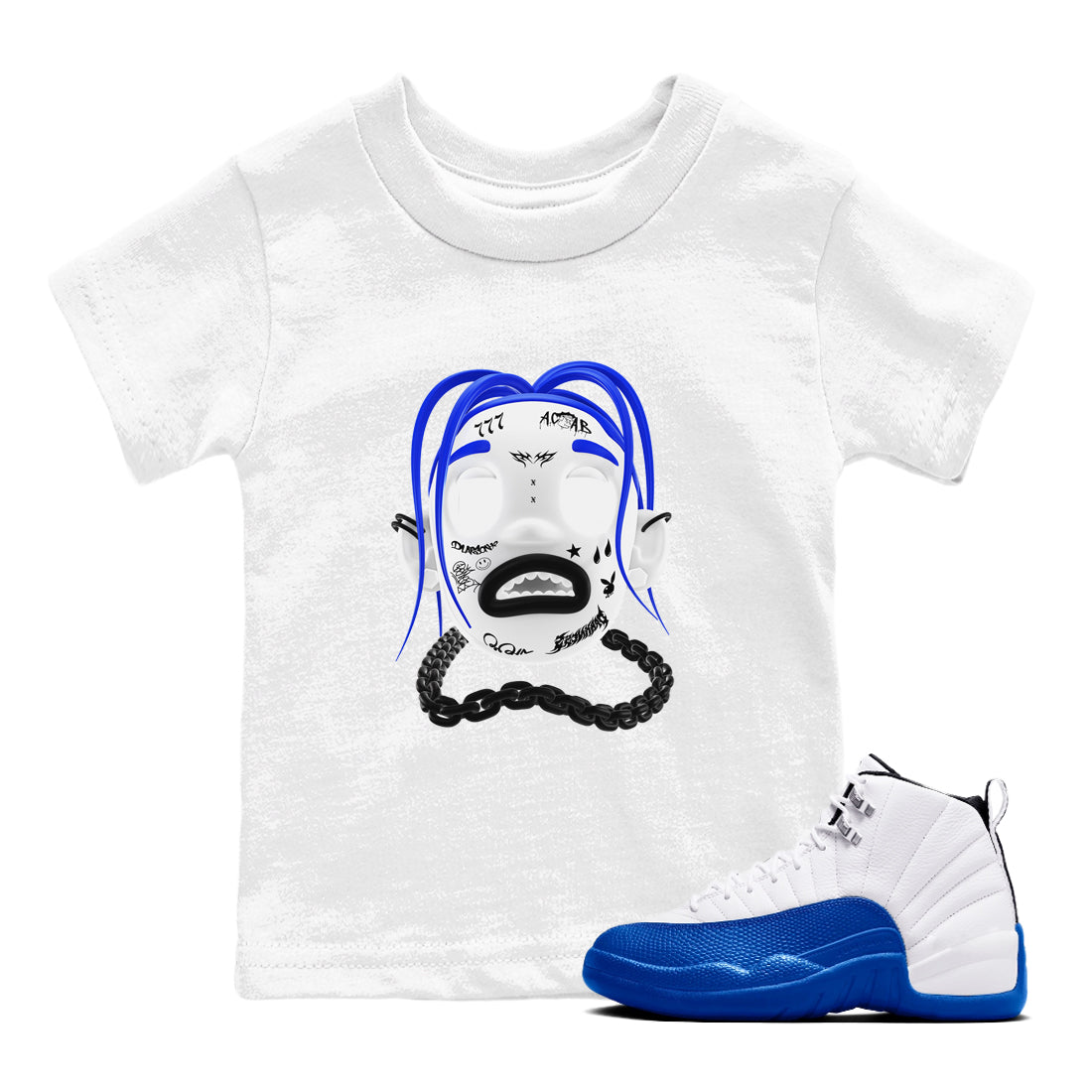 Goosebumps Boy snkmatch Tees Kids - Air Jordan 12 Blueberry