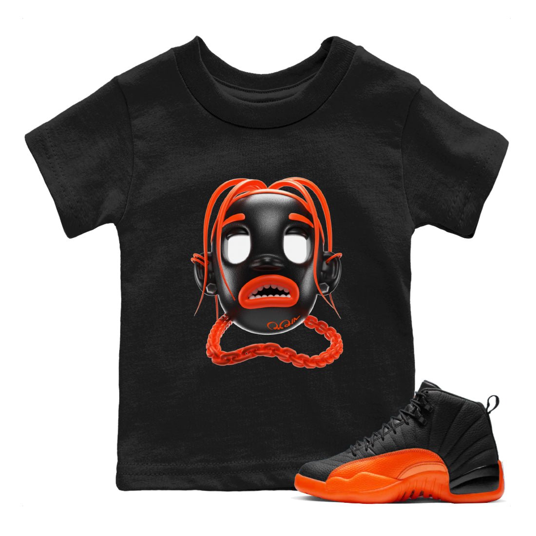 Goosebumps Boy Kids Tops - Air Jordan 12 Brilliant Orange