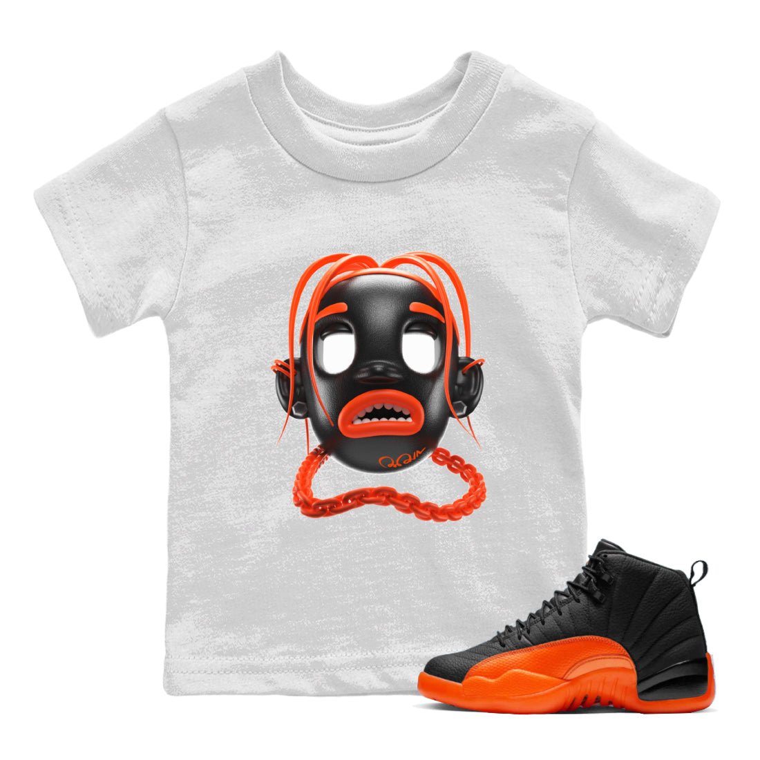 Goosebumps Boy Kids Tops - Air Jordan 12 Brilliant Orange