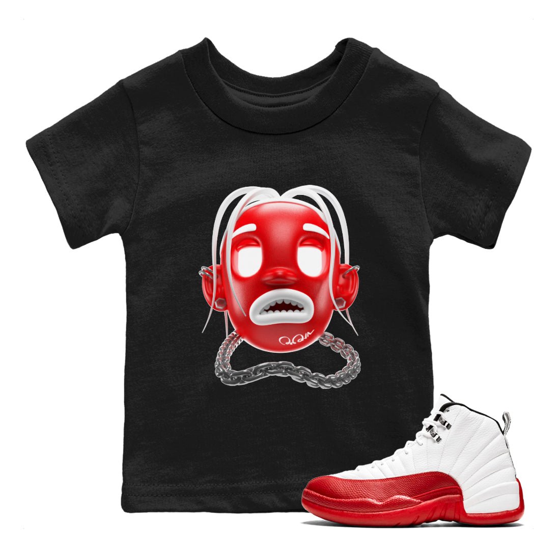 Goosebumps Boy Kids Tops - Air Jordan 12 Cherry