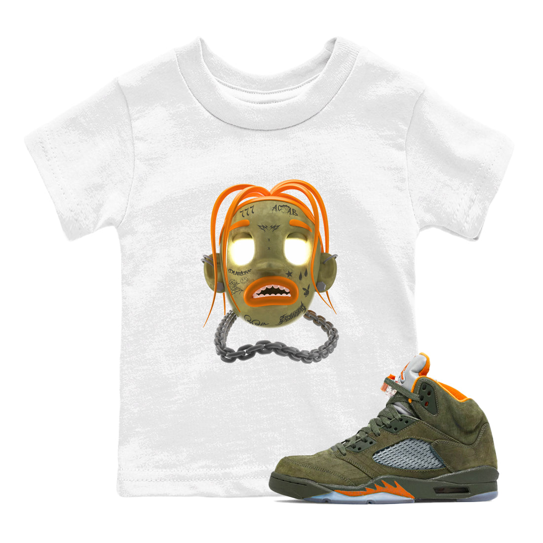 Goosebumps Boy snkmatch Tees Kids - Air Jordan 5 Olive