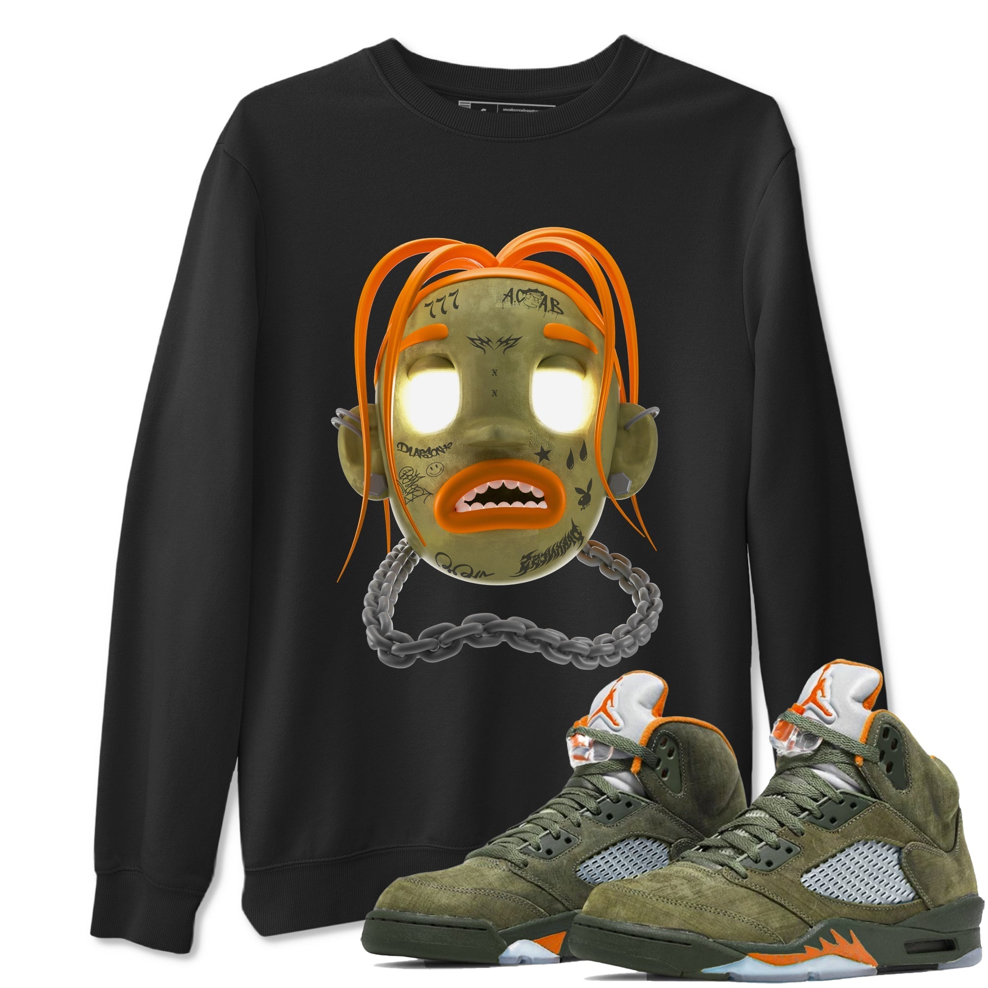 Goosebumps Boy snkmatch Tees - Air Jordan 5 Olive