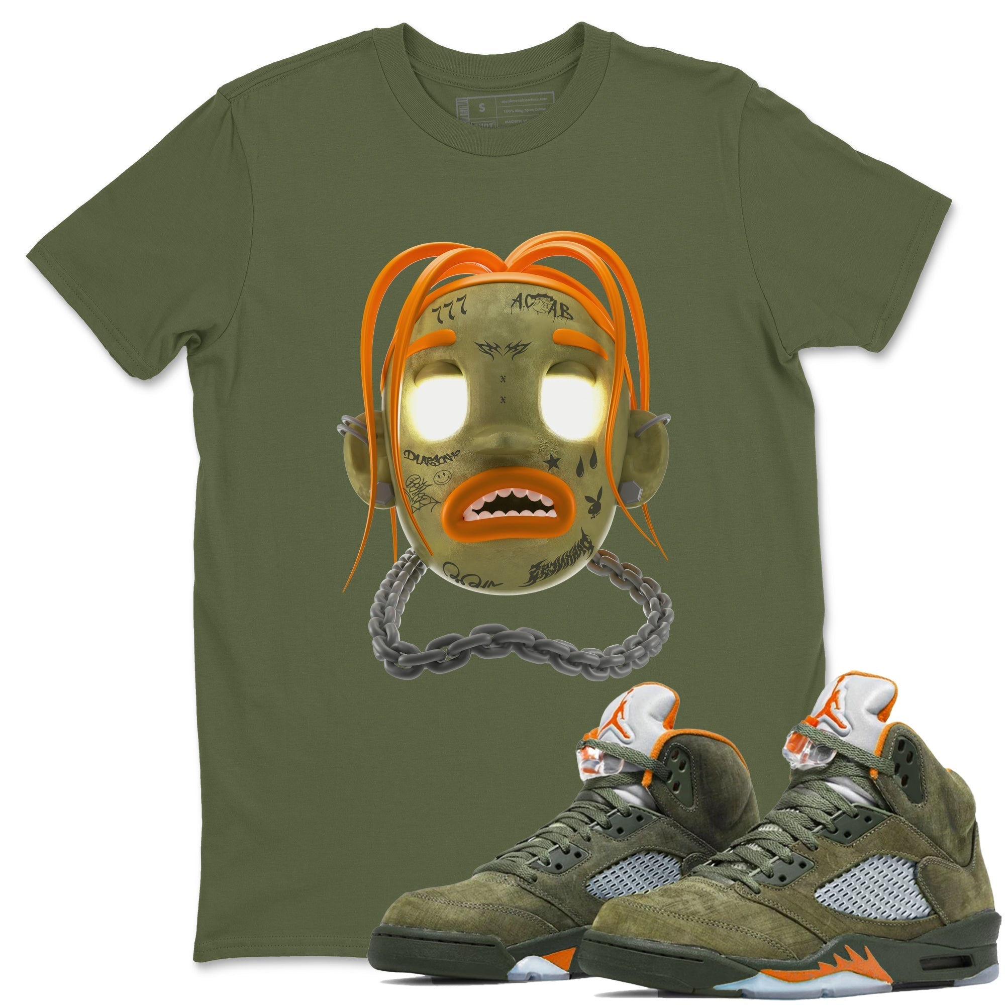 Goosebumps Boy snkmatch Tees - Air Jordan 5 Olive