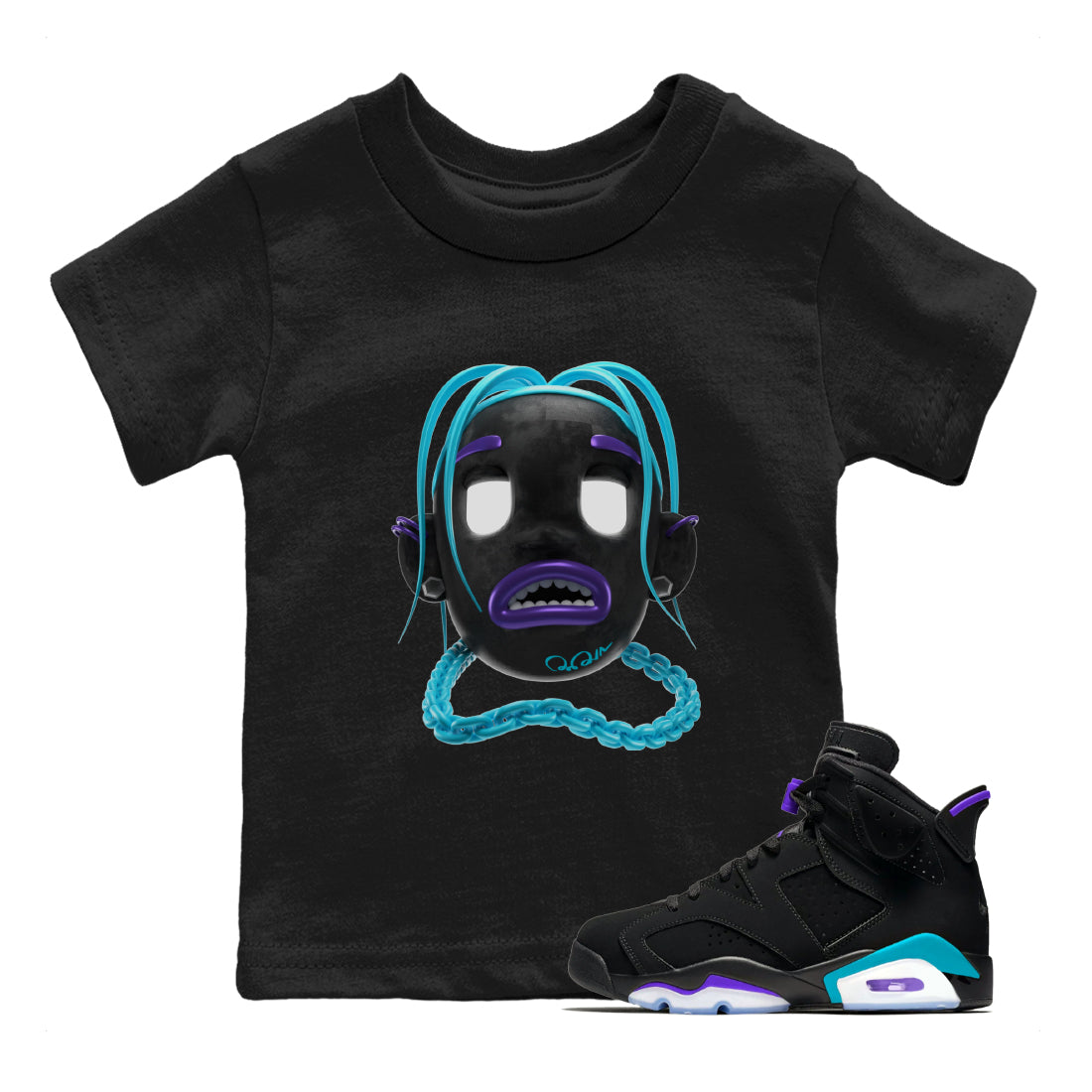 Goosebumps Boy Kids Tops - Air Jordan 6 Aqua