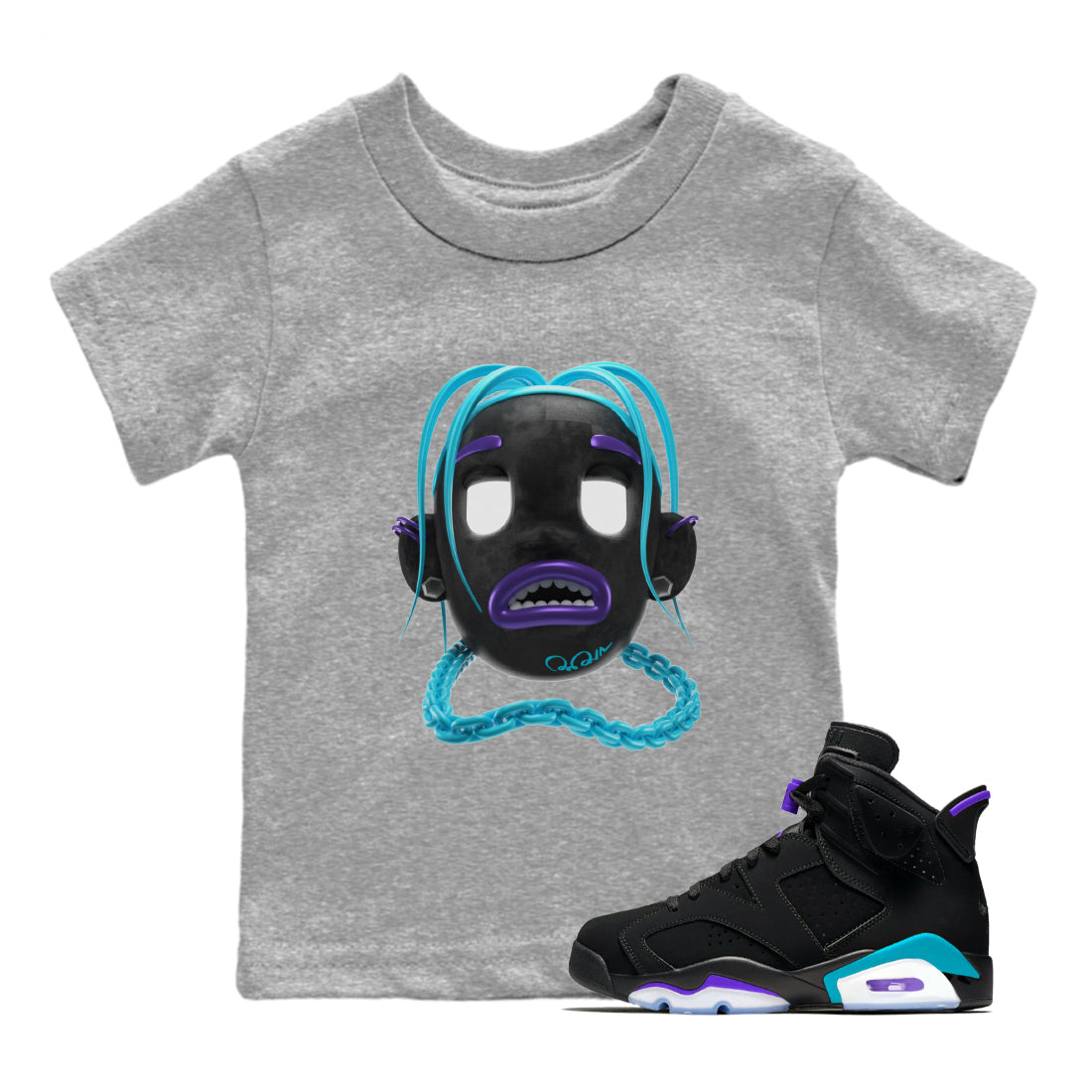Goosebumps Boy Kids Tops - Air Jordan 6 Aqua