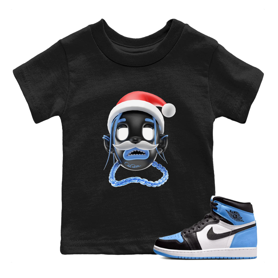 Goosebumps Boy Christmas Edition snkmatch Tee Kids - Air Jordan 1 UNC Toe