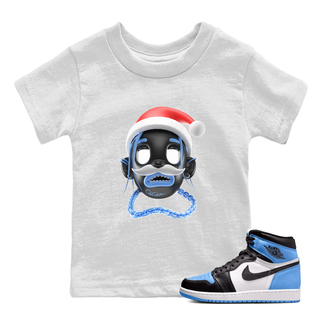 Goosebumps Boy Christmas Edition snkmatch Tee Kids - Air Jordan 1 UNC Toe