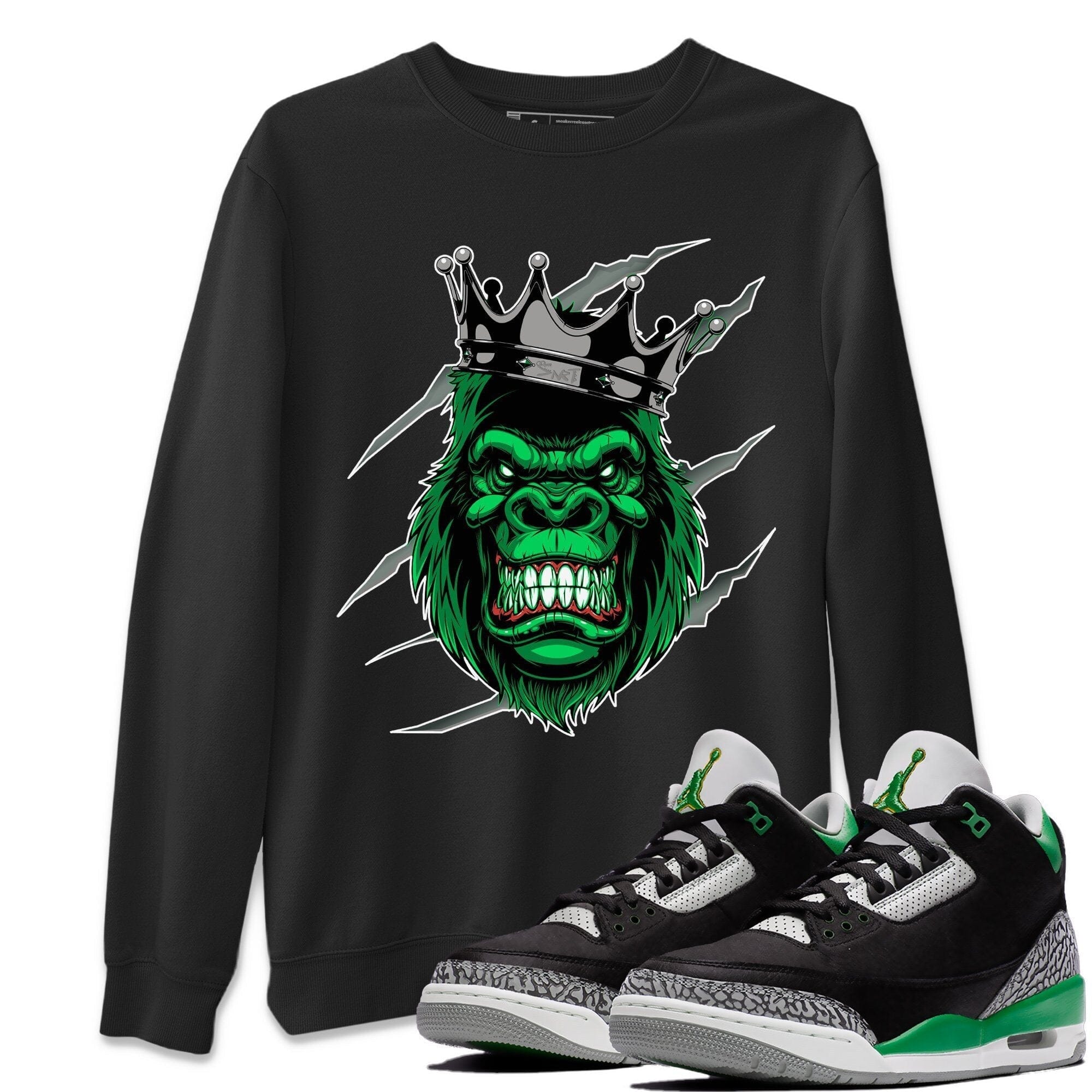 Gorilla Unisex Tops - Air Jordan 3 Pine Green