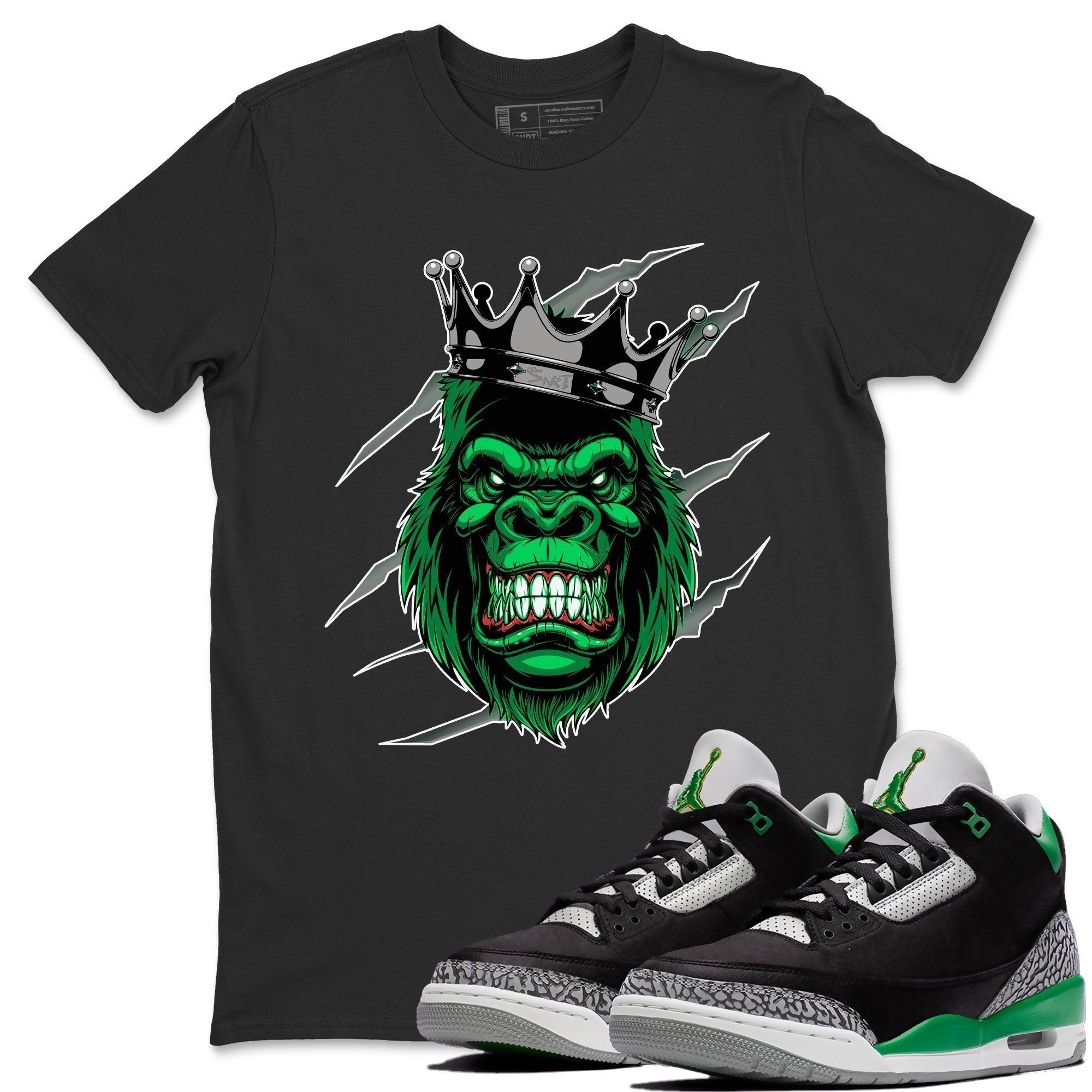 Gorilla Unisex Tops - Air Jordan 3 Pine Green