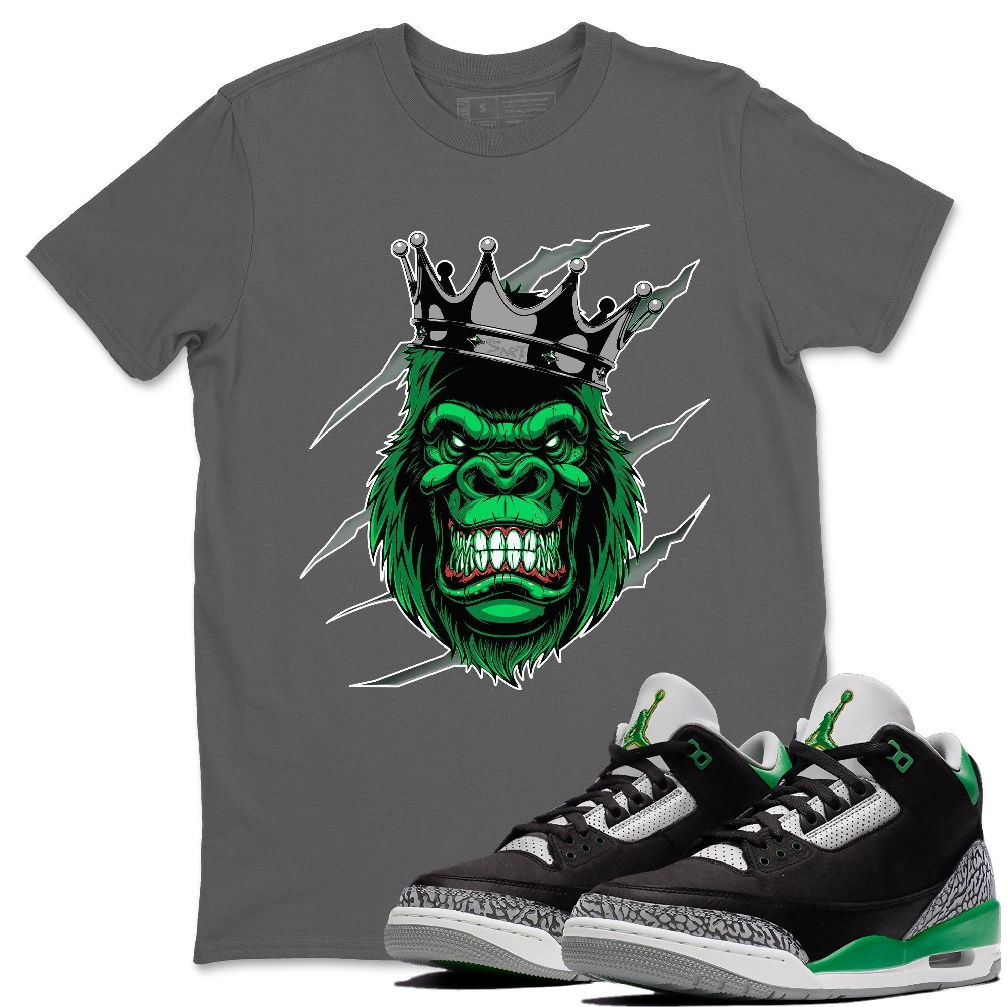 Gorilla Unisex Tops - Air Jordan 3 Pine Green